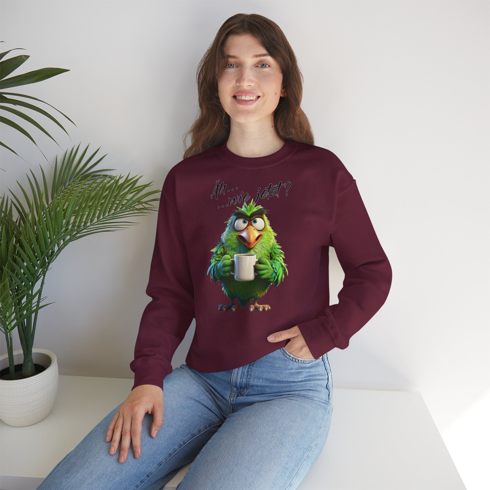Papagei „Äh...wie jetzt?“ Sweatshirt | Humor | Phönix-Potsdam®