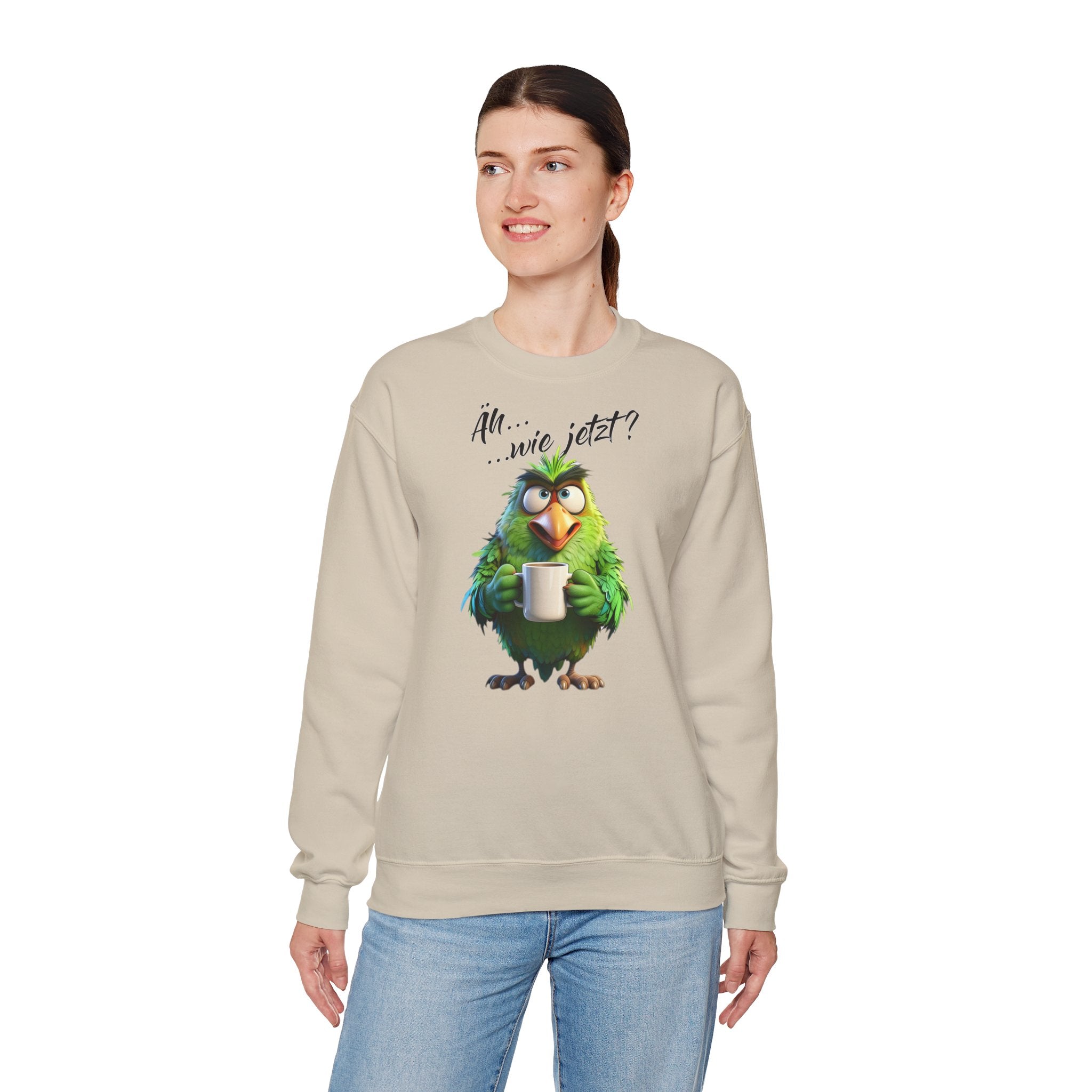 Papagei „Äh...wie jetzt?“ Sweatshirt | Humor | Phönix-Potsdam®