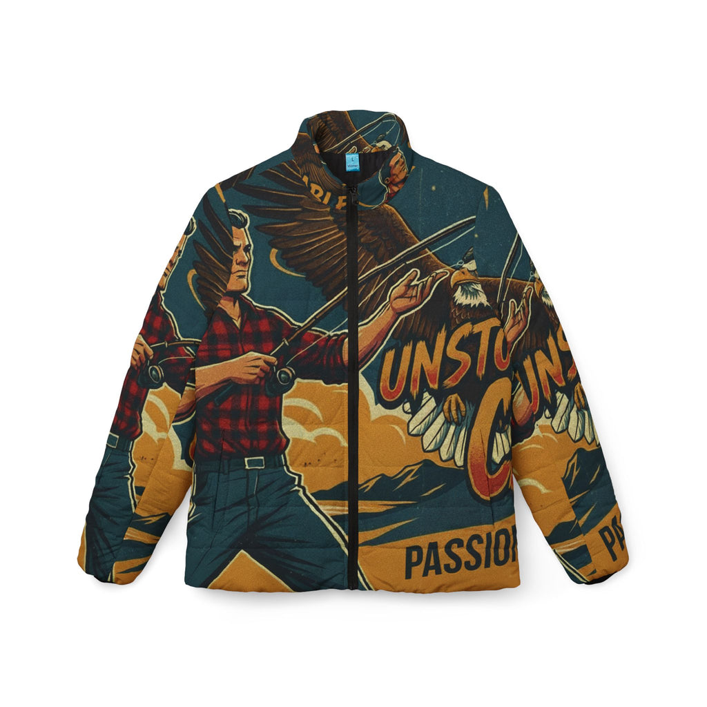 Frauen Angel Steppjacke – "Unstoppable Catch" | All-Over-Print | Phönix-Potsdam®