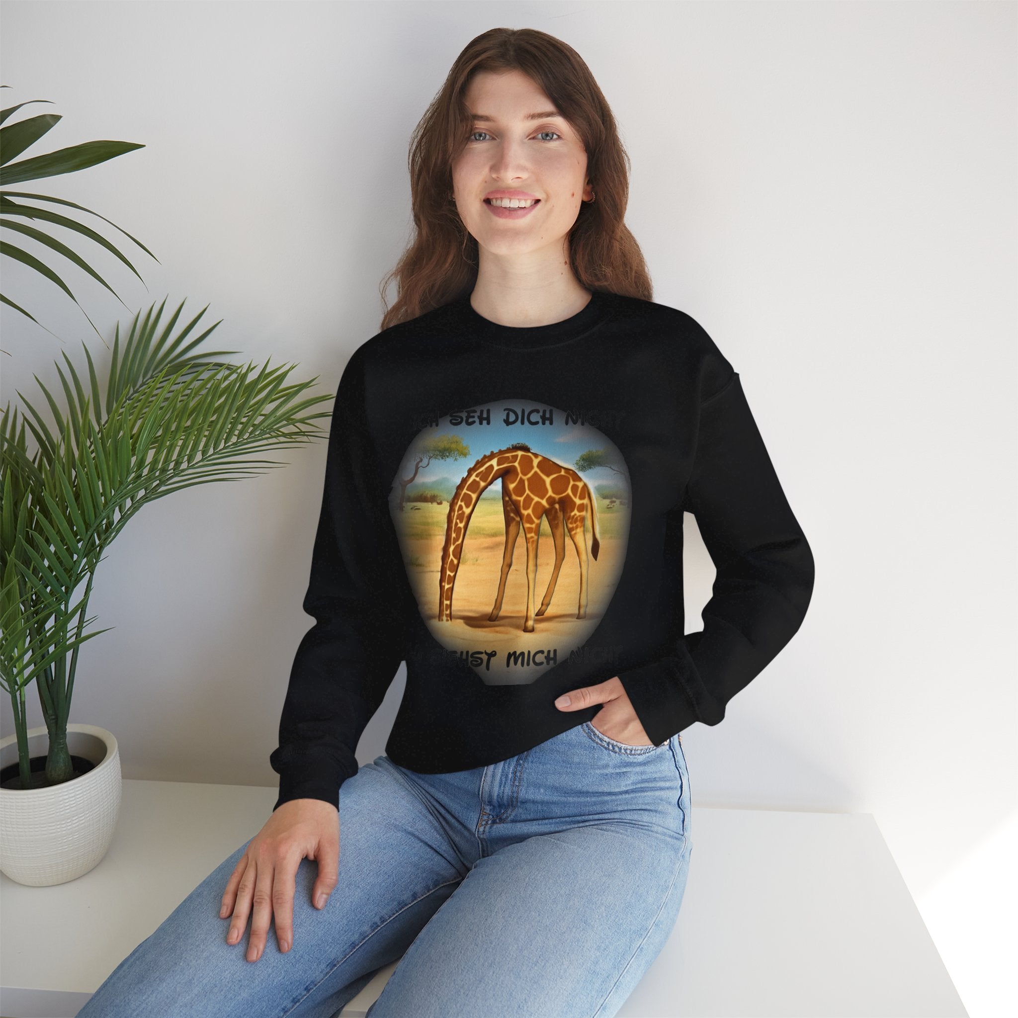 Giraffe Sweatshirt „Ich seh dich nicht“ | All-Over-Print | Phönix-Potsdam®