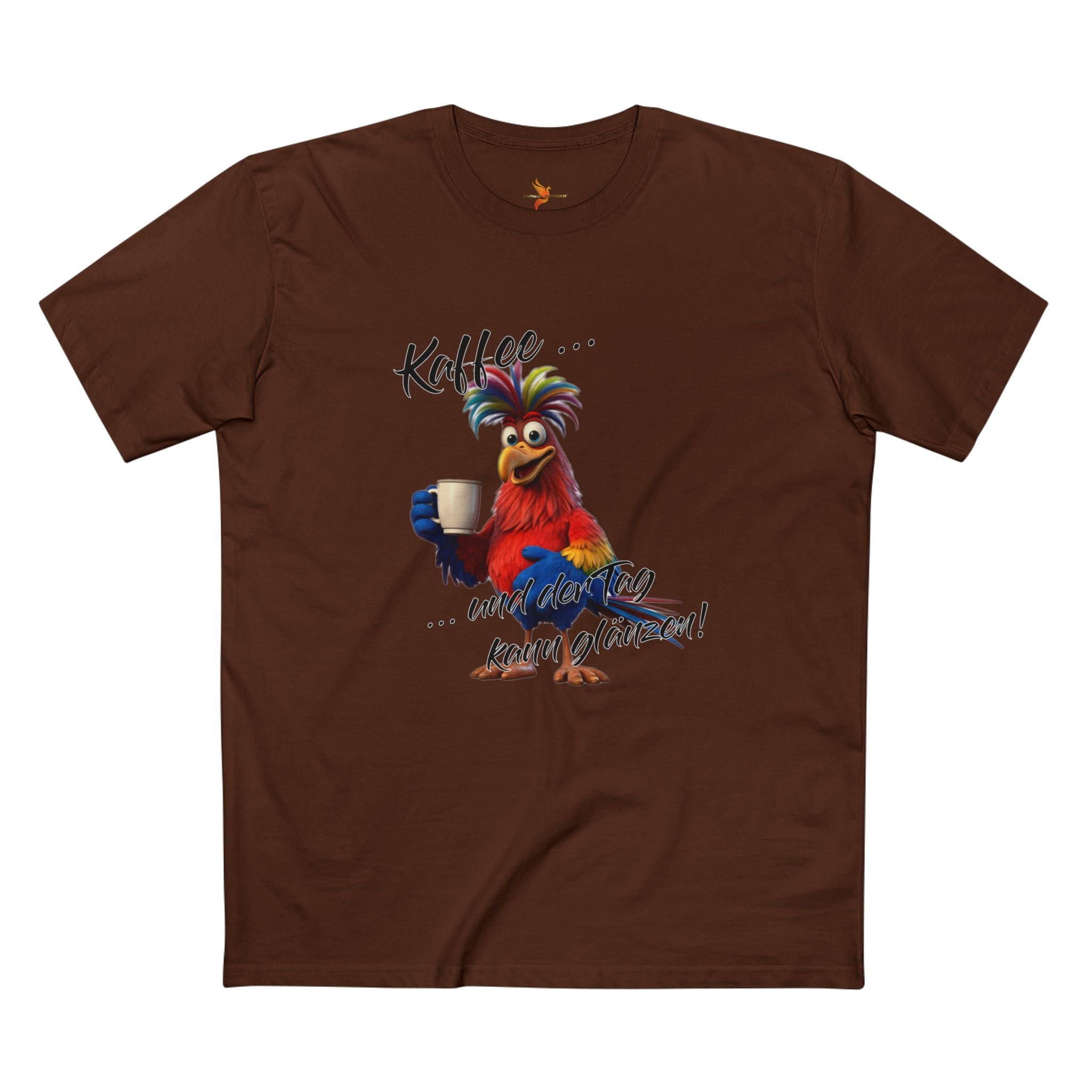 Papagei „Kaffee … und der Tag kann glänzen!“ T-Shirt | Humor | Phönix-Potsdam®