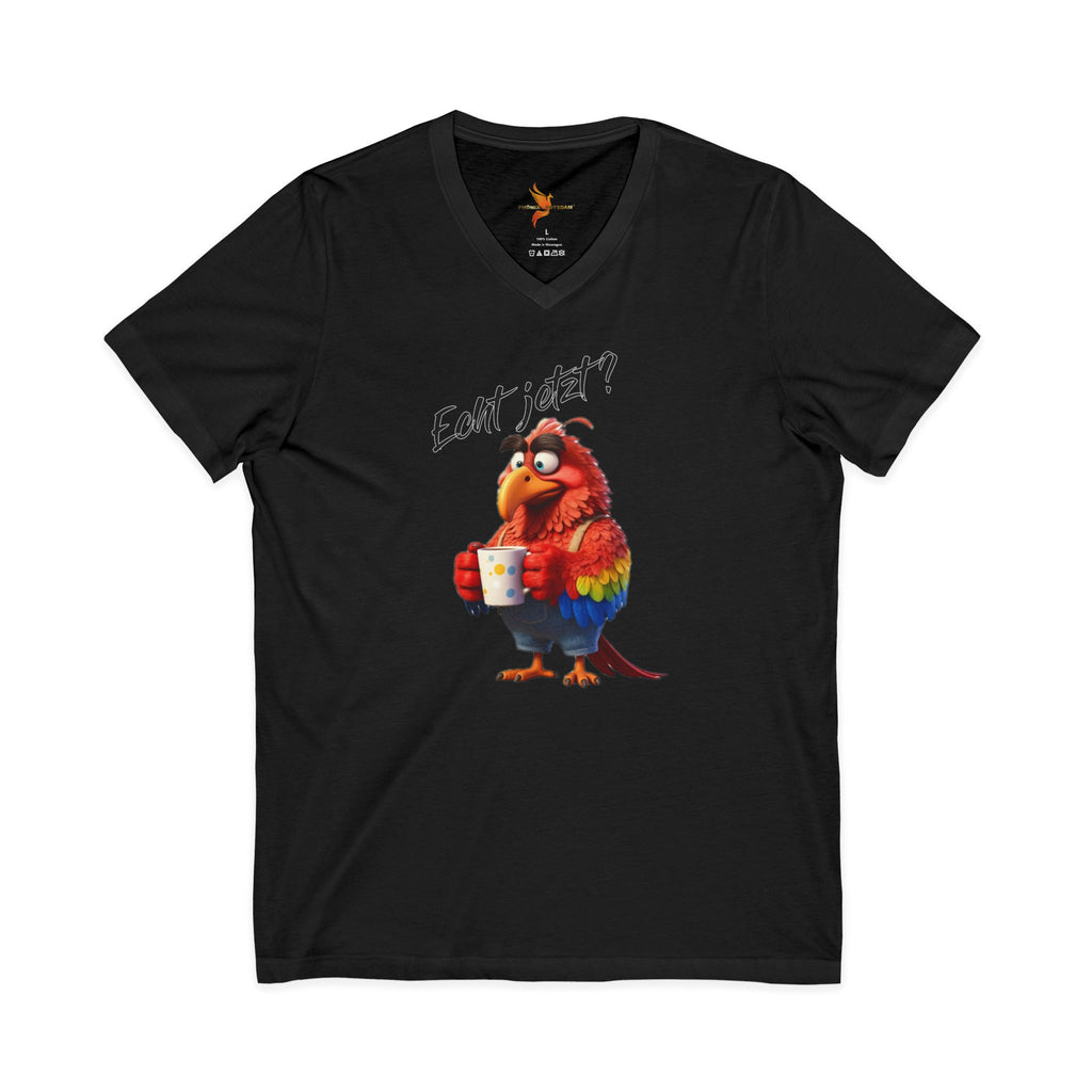 Papagei „Echt jetzt?“ V-Neck T-Shirt | Humor | Phönix-Potsdam®