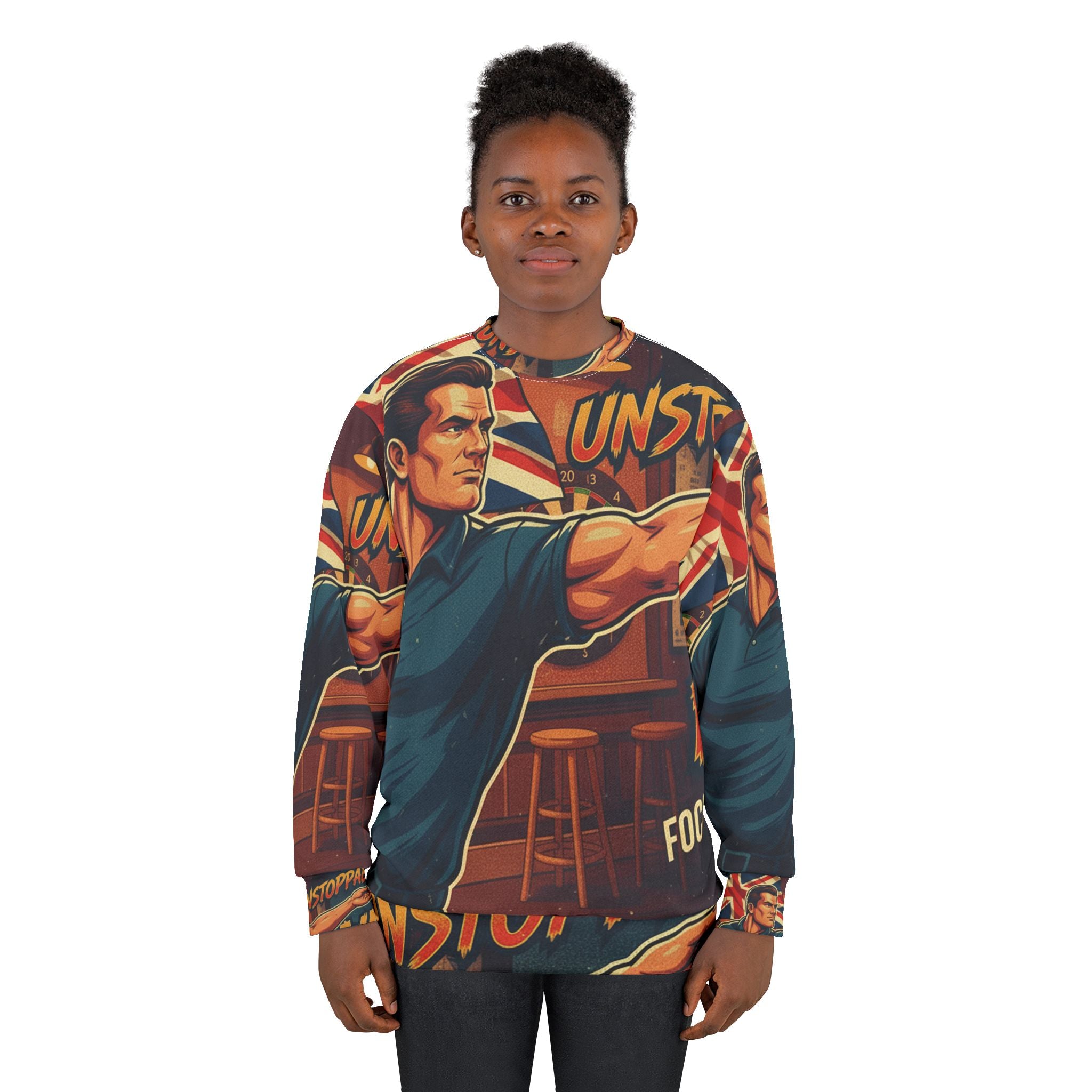 Dart Sweatshirt – "Unstoppable Aim" | All-Over-Print | Phönix-Potsdam®