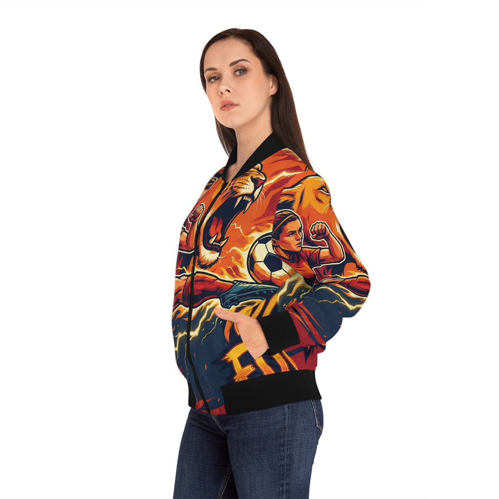 Frauen Fußball Bomberjacke – "Unstoppable Force" | Figurbetont