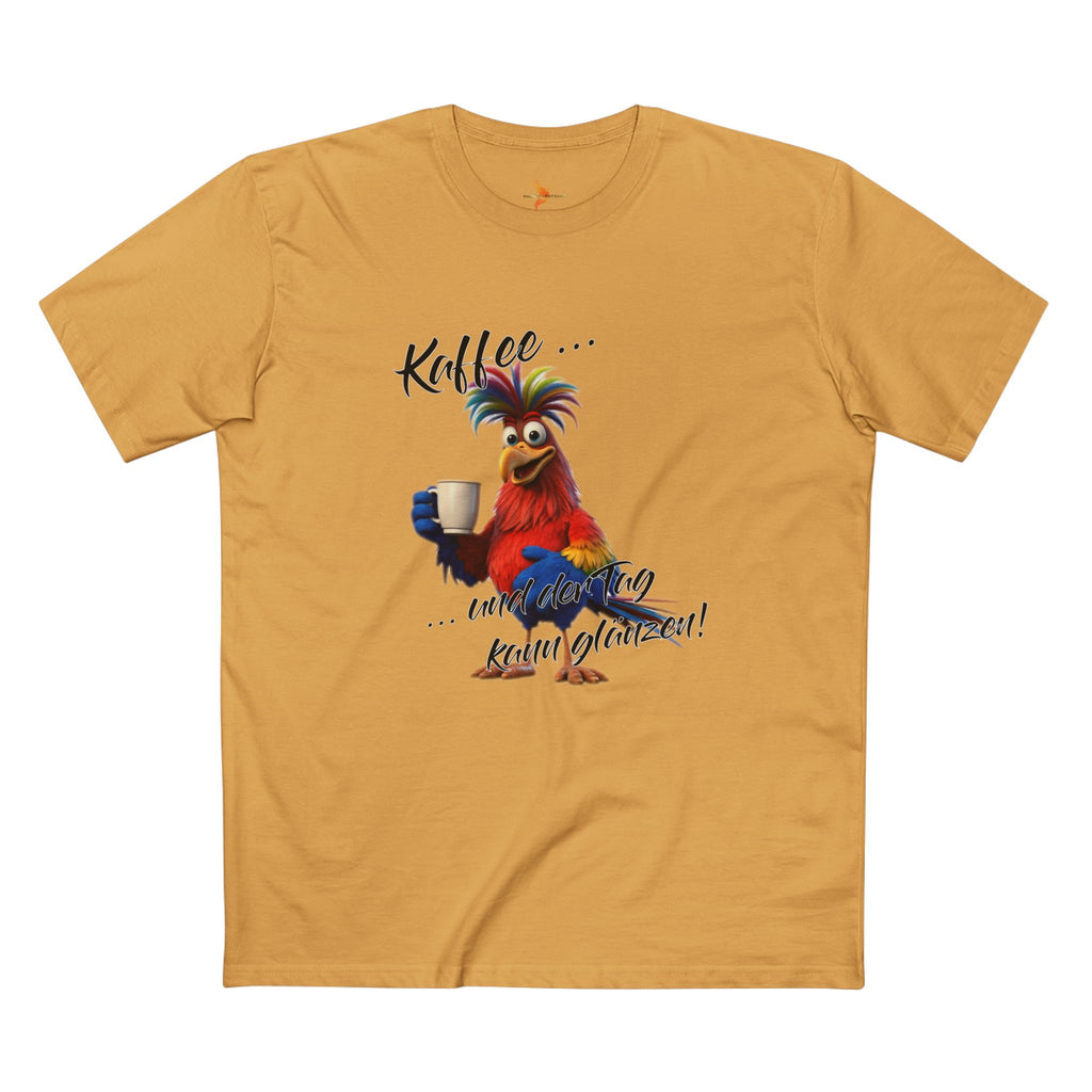 Papagei „Kaffee … und der Tag kann glänzen!“ T-Shirt | Humor | Phönix-Potsdam®