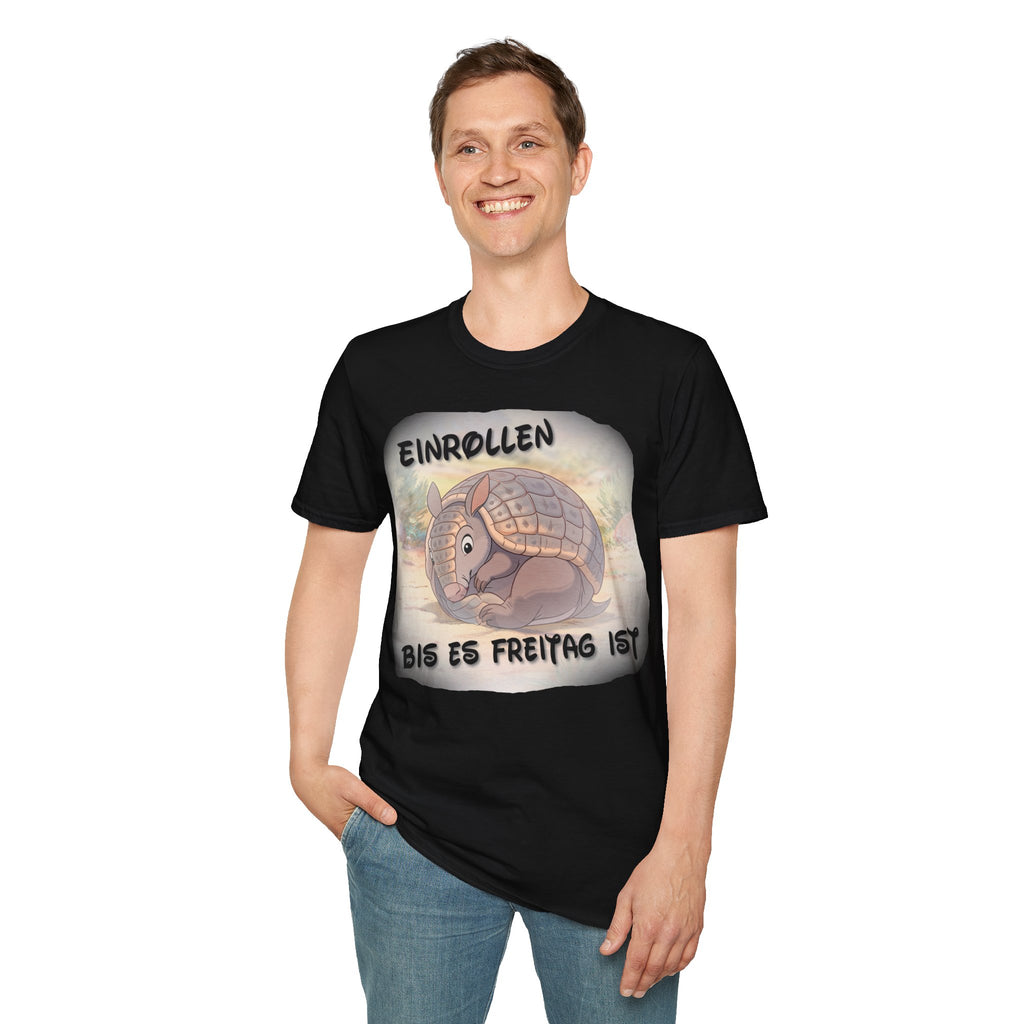 Gürteltier „Einrollen bis es Freitag ist“ T-Shirt | Phönix-Potsdam®