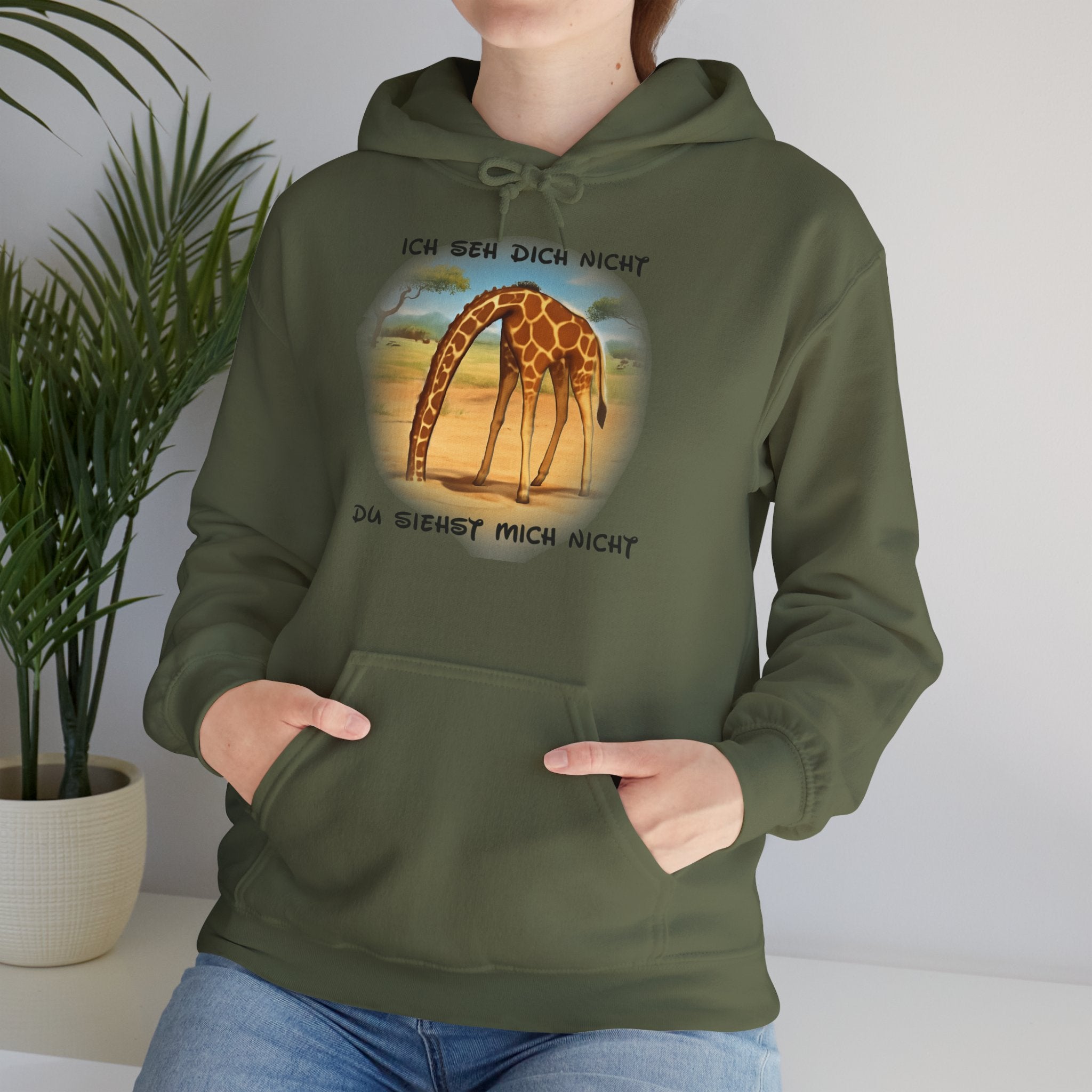 Giraffe Hoodie „Ich seh dich nicht“ | All-Over-Print | Phönix-Potsdam®