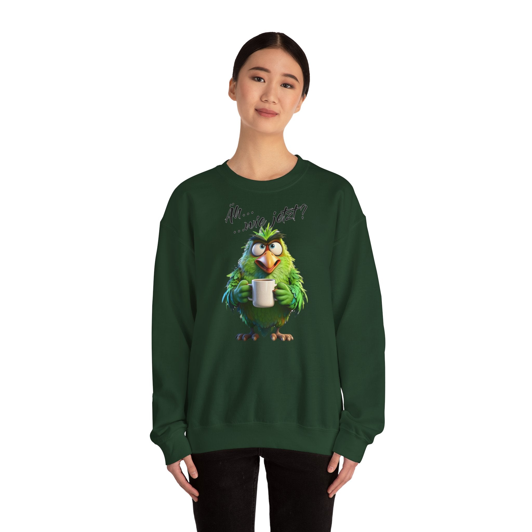 Papagei „Äh...wie jetzt?“ Sweatshirt | Humor | Phönix-Potsdam®