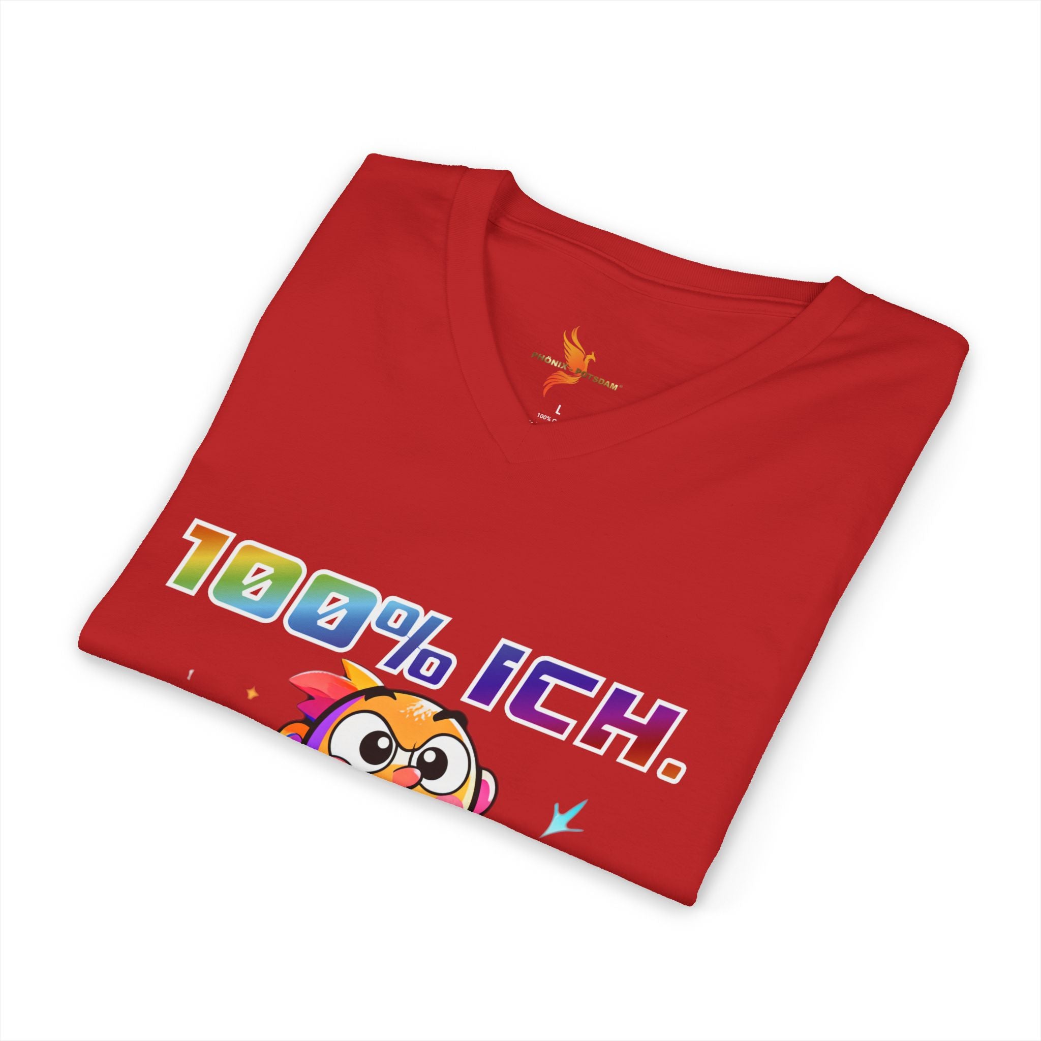 T-Shirt V-Ausschnitt „100 % ICH – 0 % DU“ | Humor | Phönix-Potsdam®