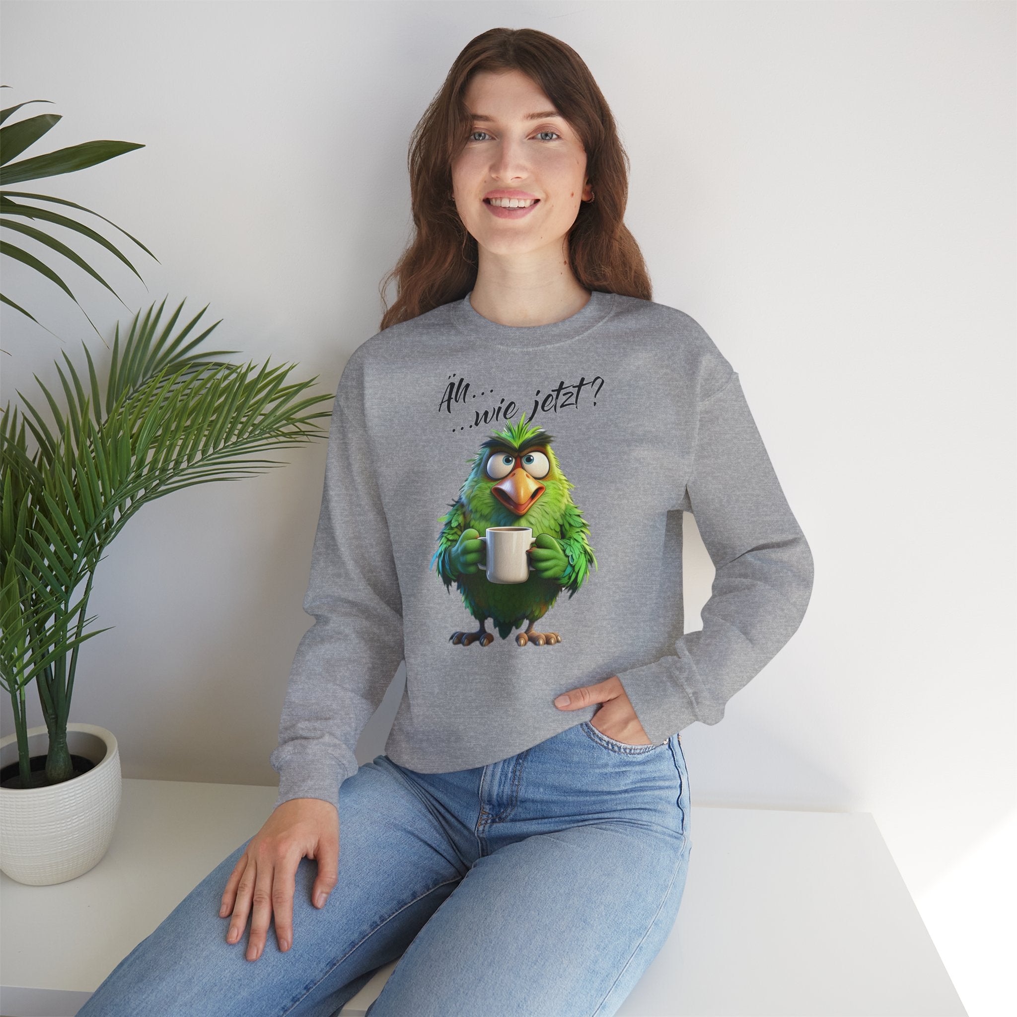 Papagei „Äh...wie jetzt?“ Sweatshirt | Humor | Phönix-Potsdam®