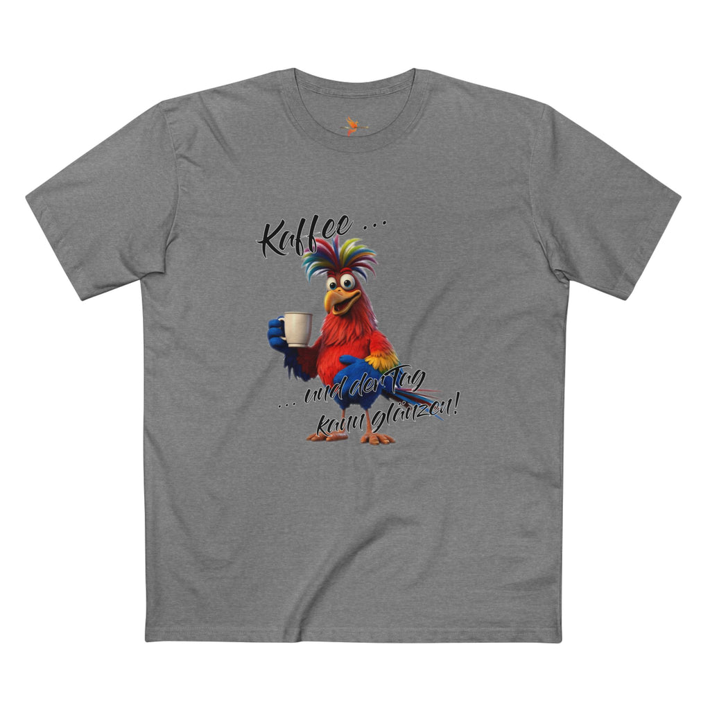 Papagei „Kaffee … und der Tag kann glänzen!“ T-Shirt | Humor | Phönix-Potsdam®