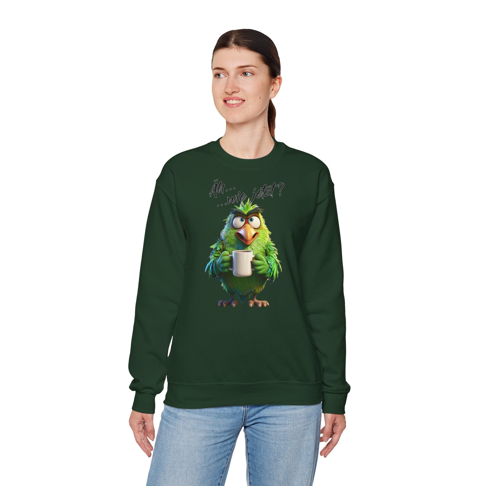 Papagei „Äh...wie jetzt?“ Sweatshirt | Humor | Phönix-Potsdam®