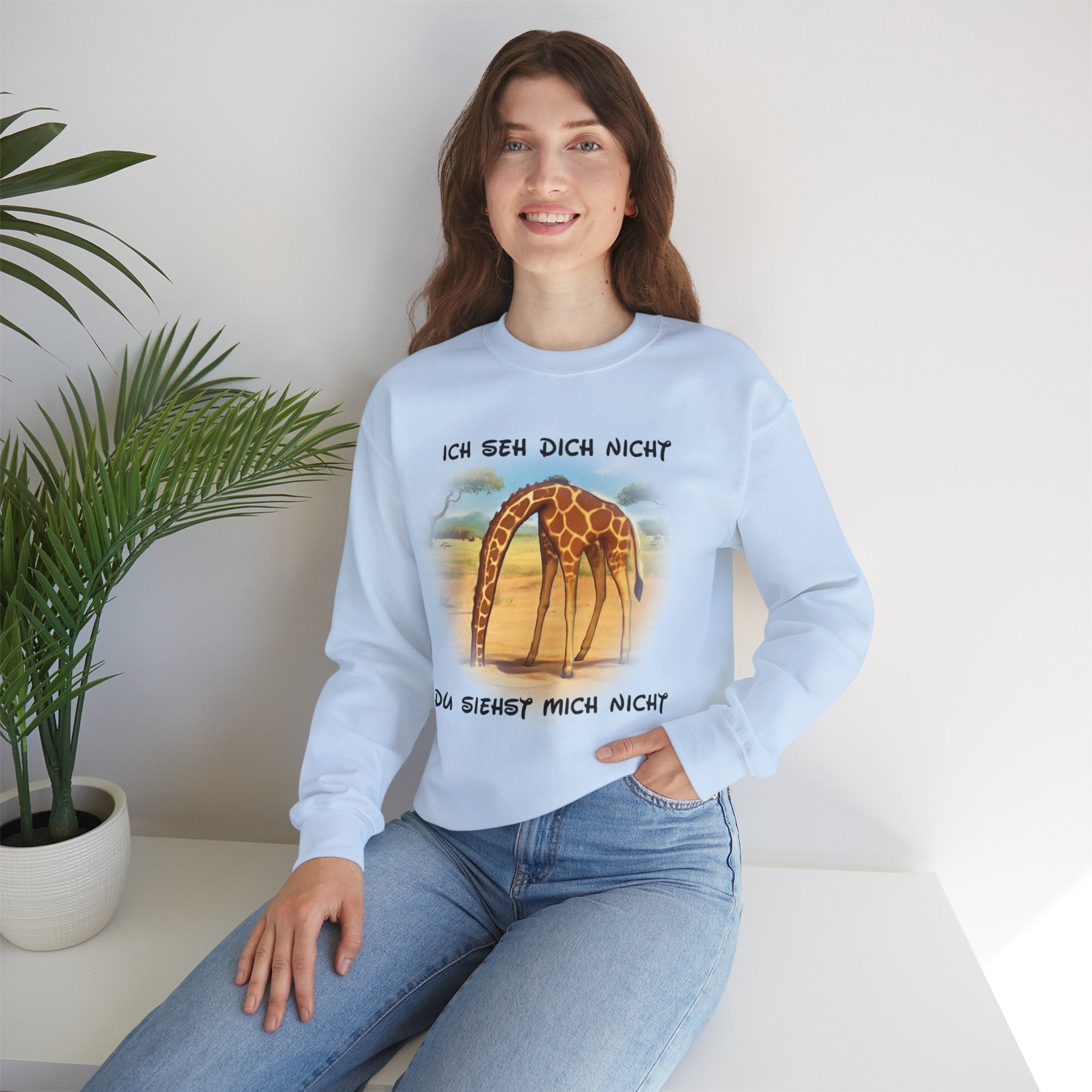 Giraffe Sweatshirt „Ich seh dich nicht“ | All-Over-Print | Phönix-Potsdam®
