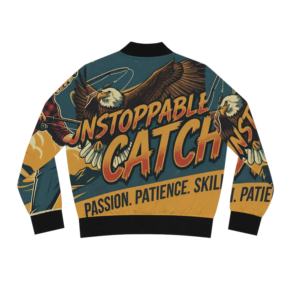 Frauen Bomberjacke Angeln – Unstoppable Catch | Figurbetont