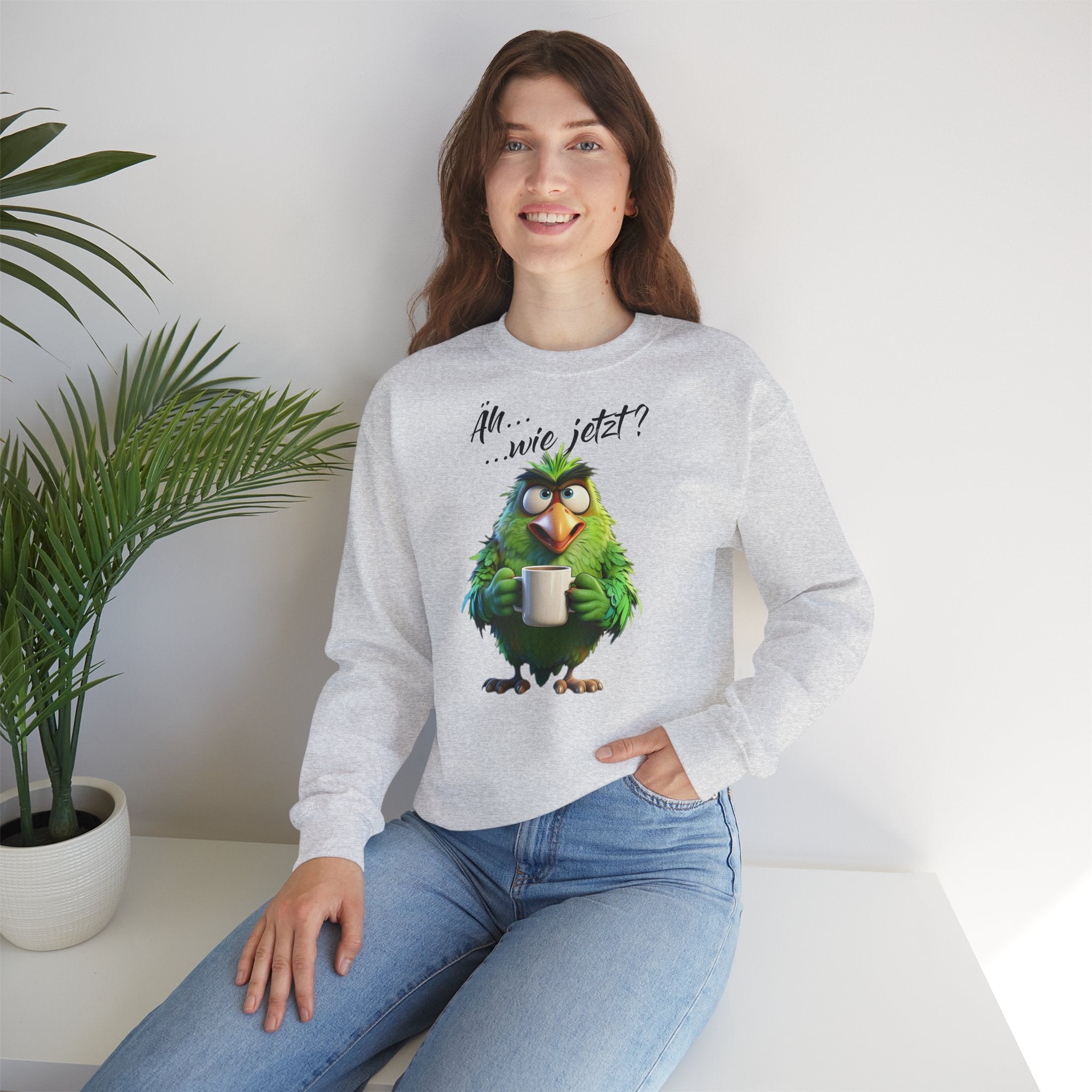 Papagei „Äh...wie jetzt?“ Sweatshirt | Humor | Phönix-Potsdam®