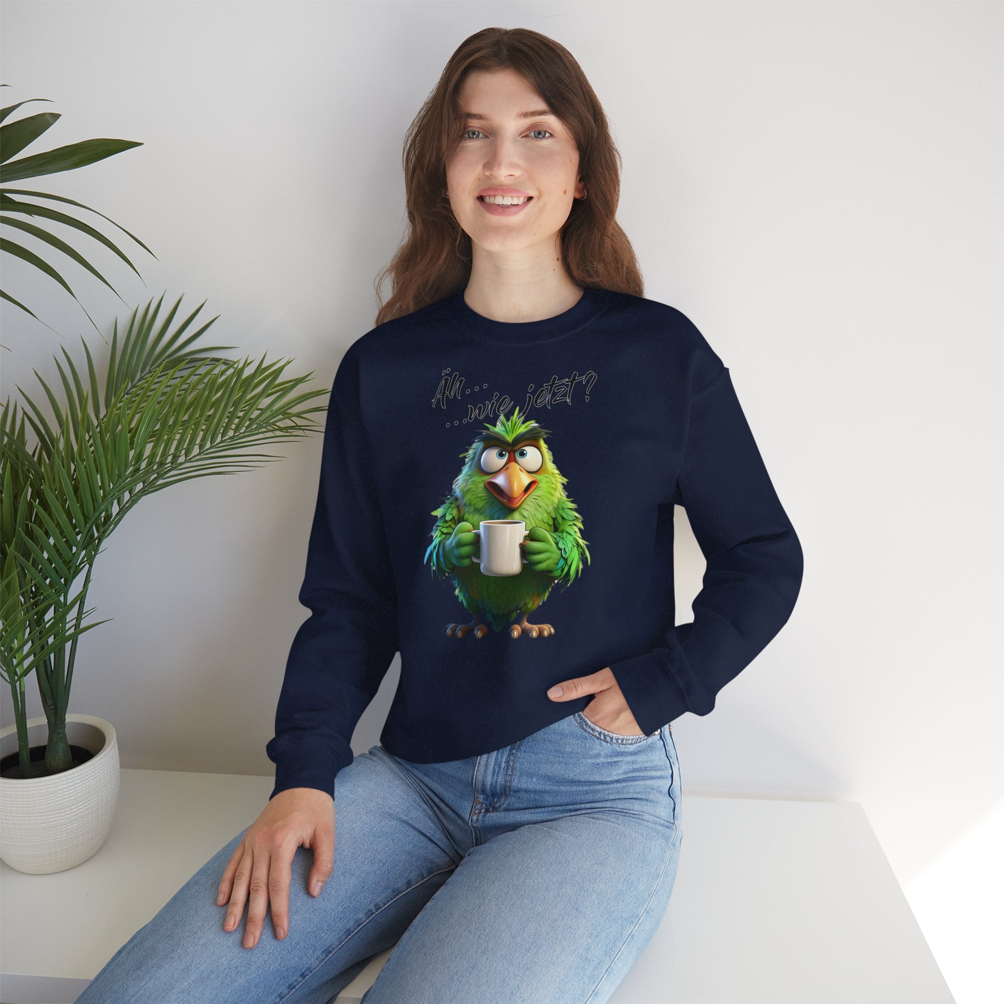 Papagei „Äh...wie jetzt?“ Sweatshirt | Humor | Phönix-Potsdam®