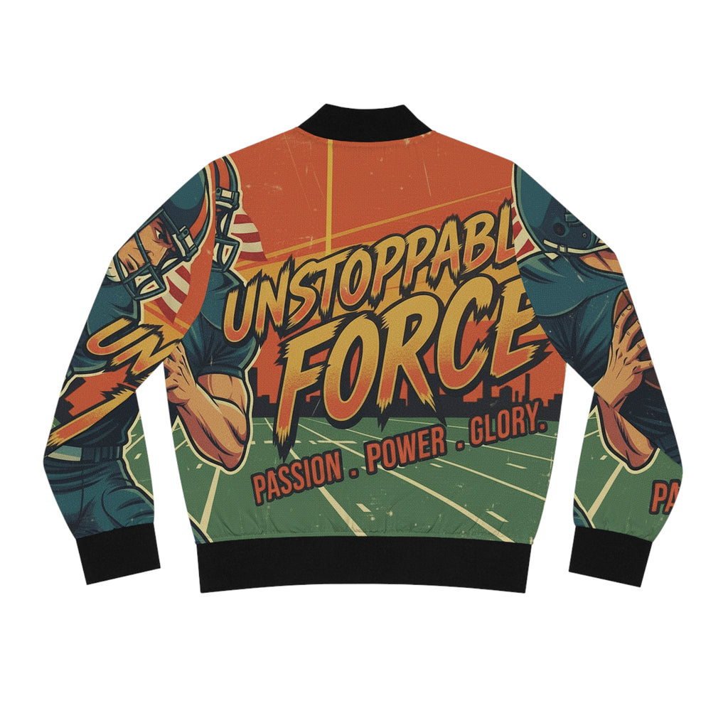 Frauen American Football Bomberjacke – "Unstoppable Force" | Figurbetont