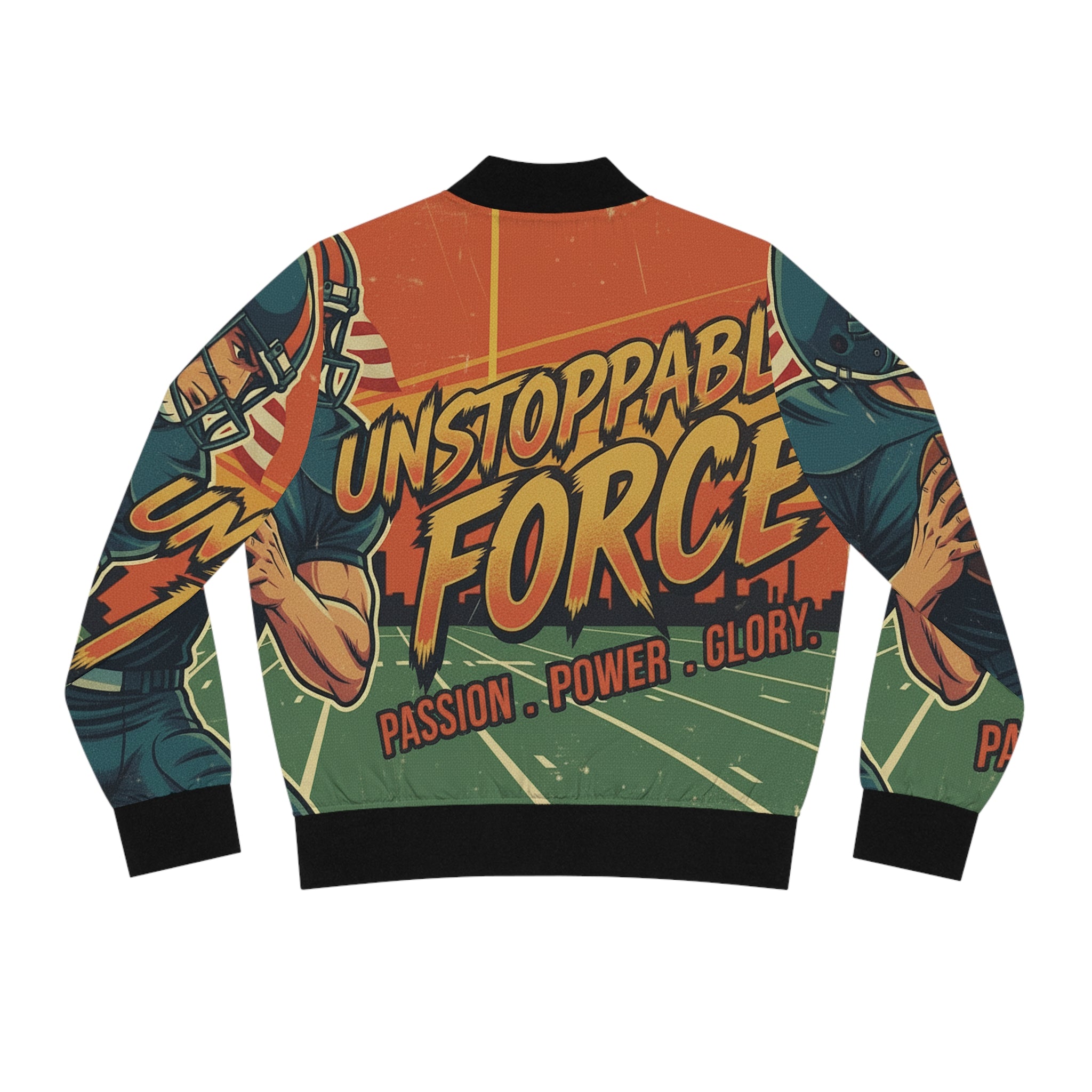 Frauen American Football Bomberjacke – "Unstoppable Force" | Figurbetont