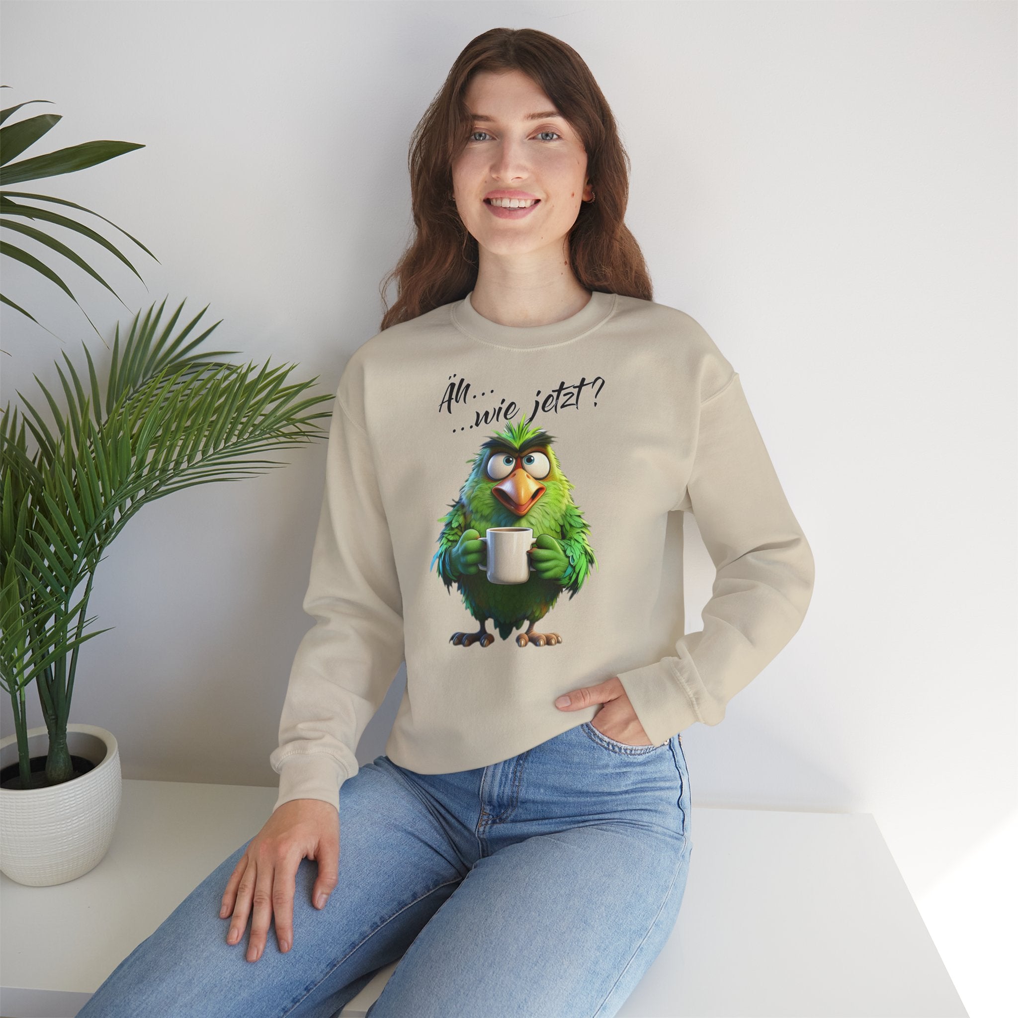 Papagei „Äh...wie jetzt?“ Sweatshirt | Humor | Phönix-Potsdam®