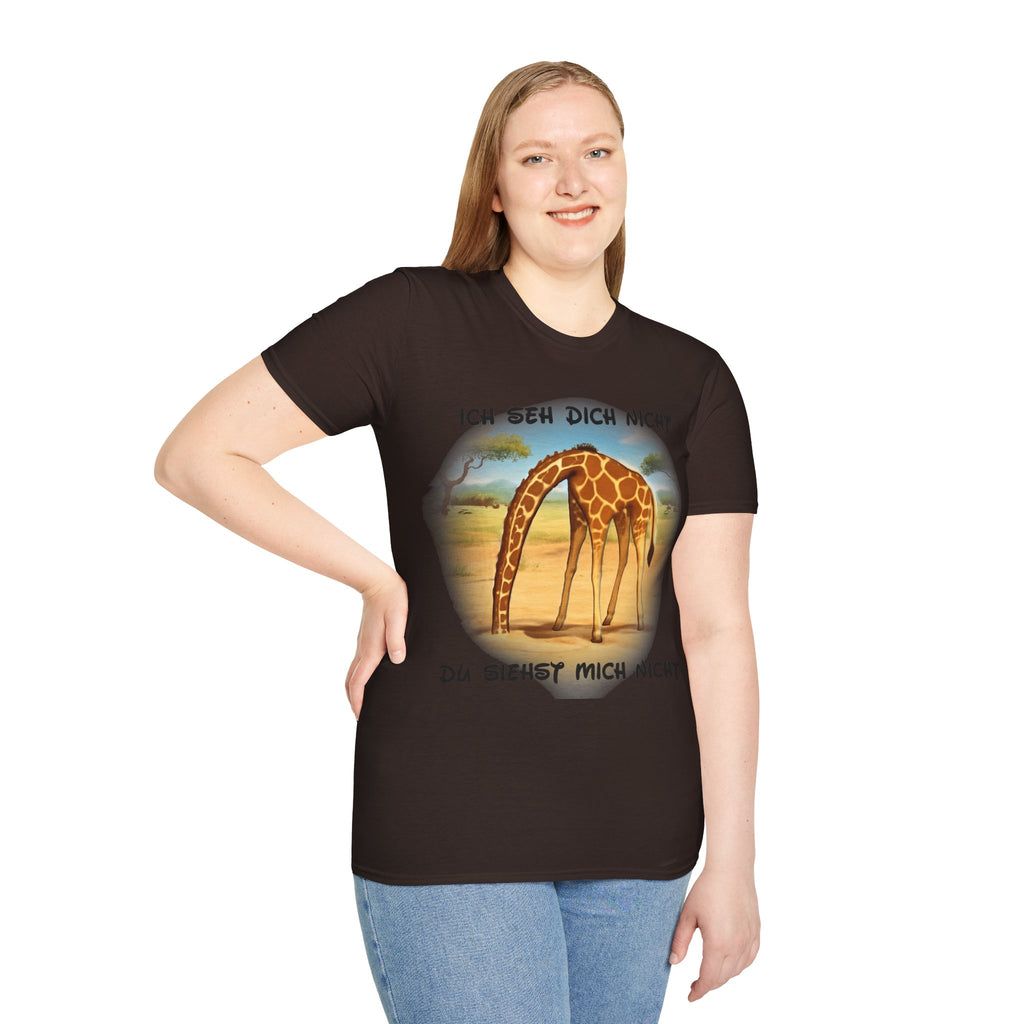 Giraffe „Ich seh dich nicht – Du siehst mich nicht“ T-Shirt | Phönix-Potsdam®