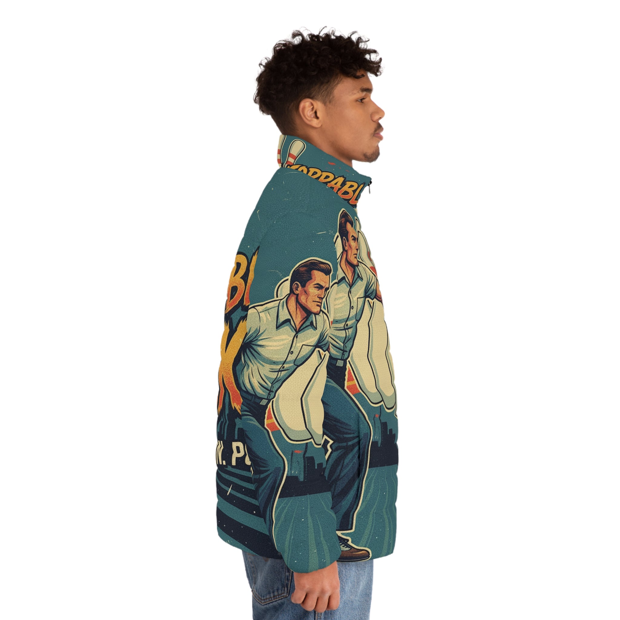 Männer Bowling Steppjacke – "Unstoppable Strike" | All-Over-Print | Phönix-Potsdam®
