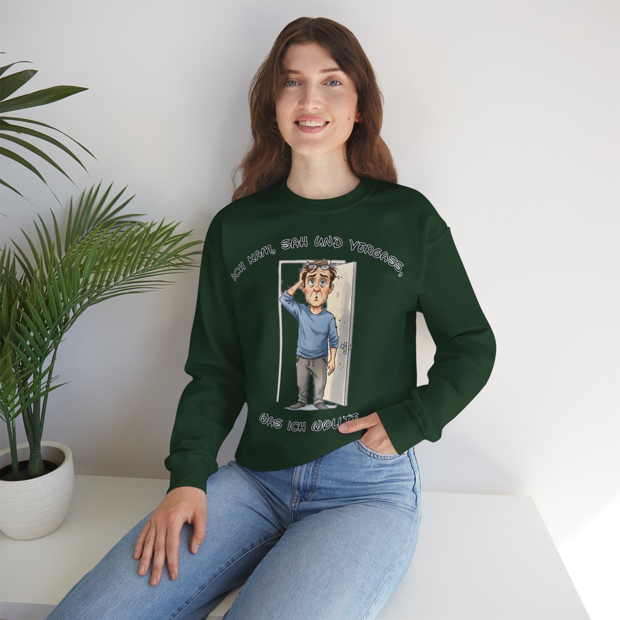 Ich kam, sah und vergaß Sweatshirt | Karikatur | Phönix-Potsdam®