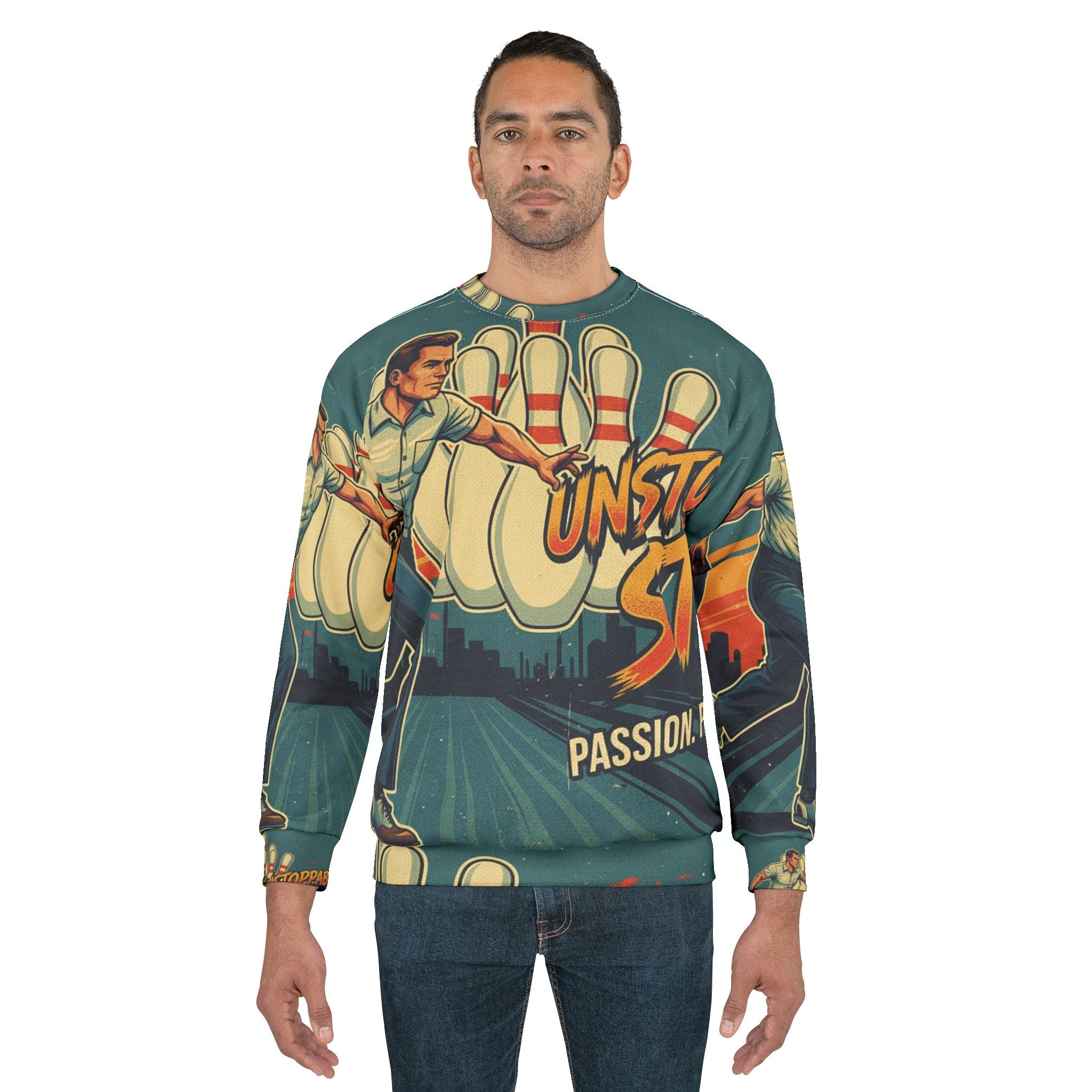 Bowling Sweatshirt – "Unstoppable Strike" | All-Over-Print | Phönix-Potsdam®