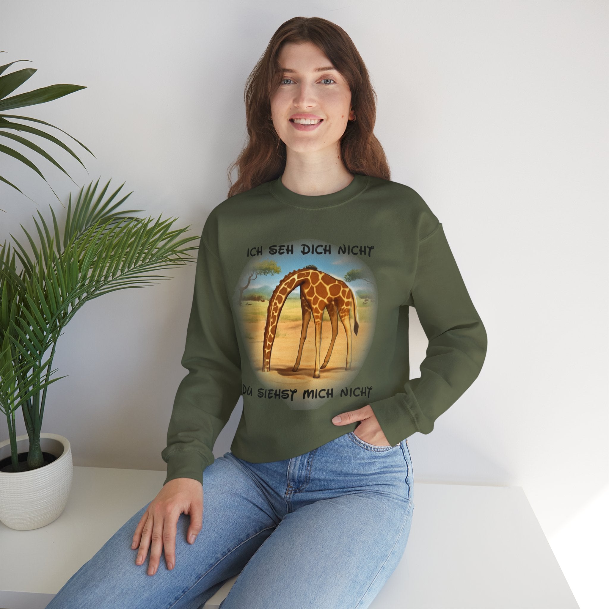 Giraffe Sweatshirt „Ich seh dich nicht“ | All-Over-Print | Phönix-Potsdam®