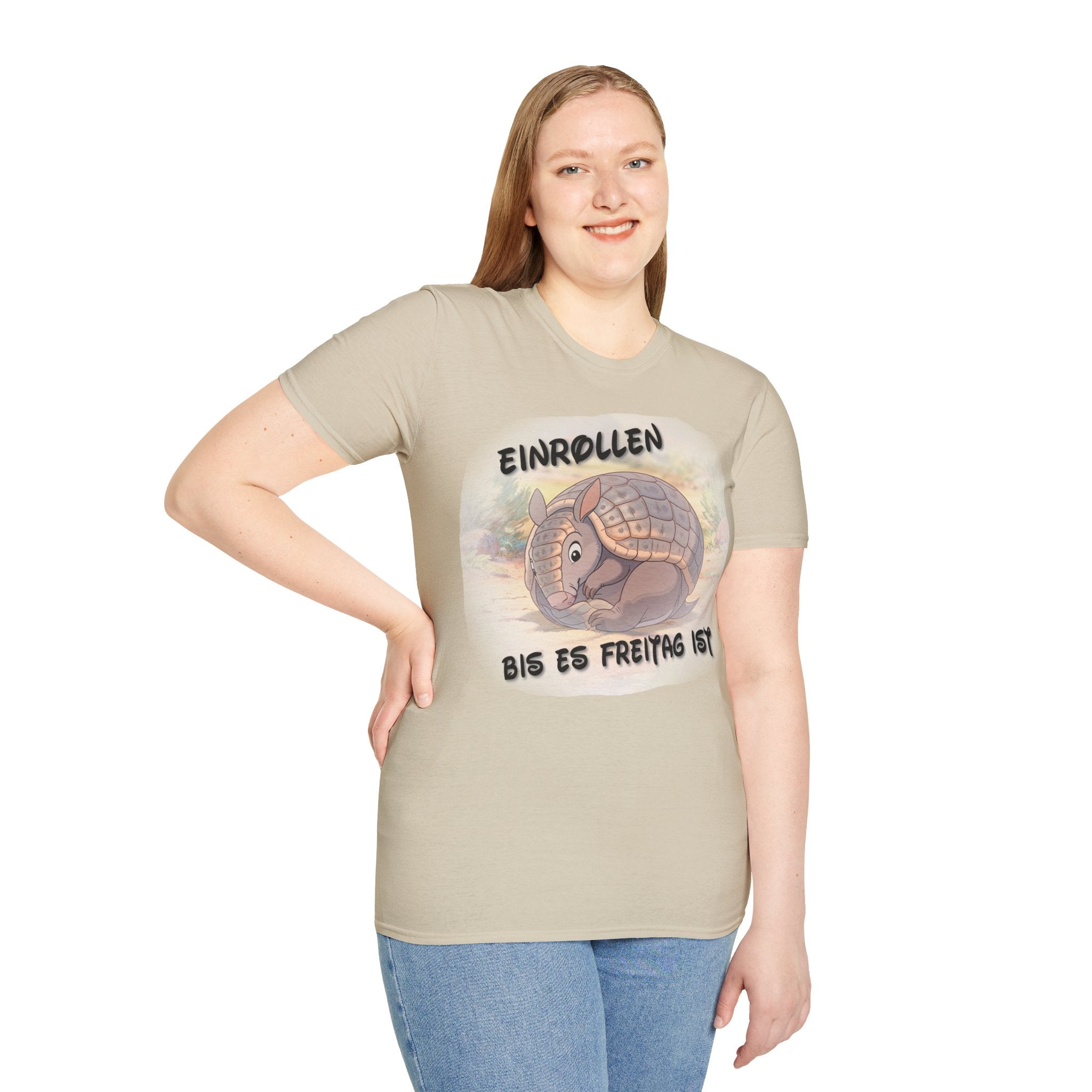 Gürteltier „Einrollen bis es Freitag ist“ T-Shirt | Phönix-Potsdam®