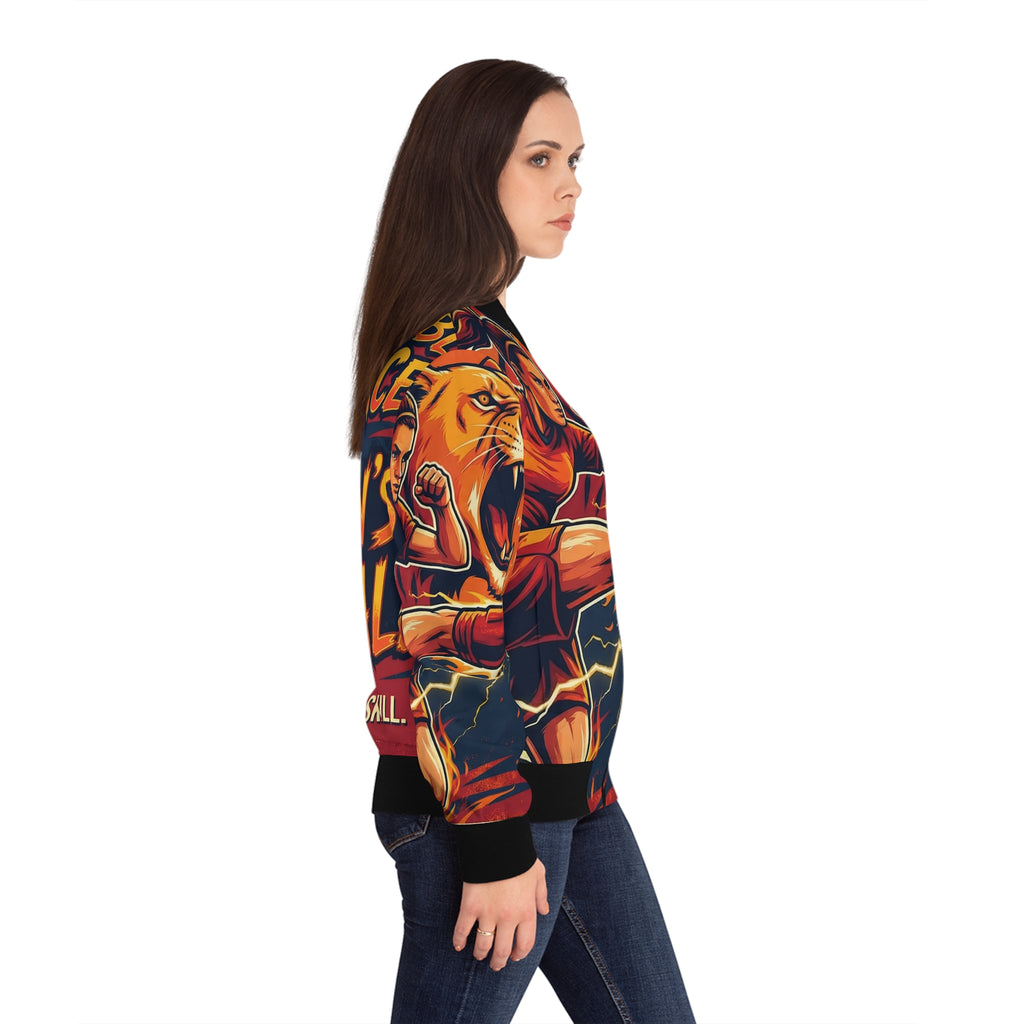 Frauen Fußball Bomberjacke – "Unstoppable Force" | Figurbetont