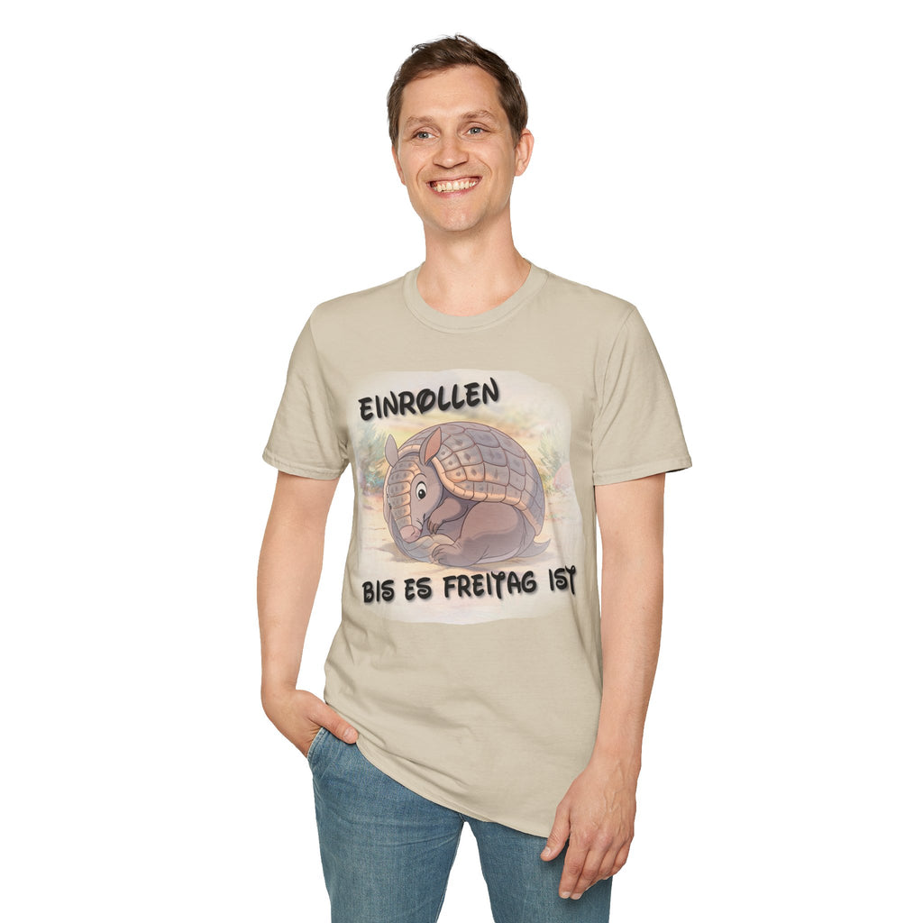 Gürteltier „Einrollen bis es Freitag ist“ T-Shirt | Phönix-Potsdam®