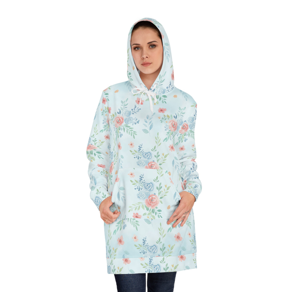 Long-Hoodie AOP „Blumen“ | Pastell Floral | Phönix-Potsdam®