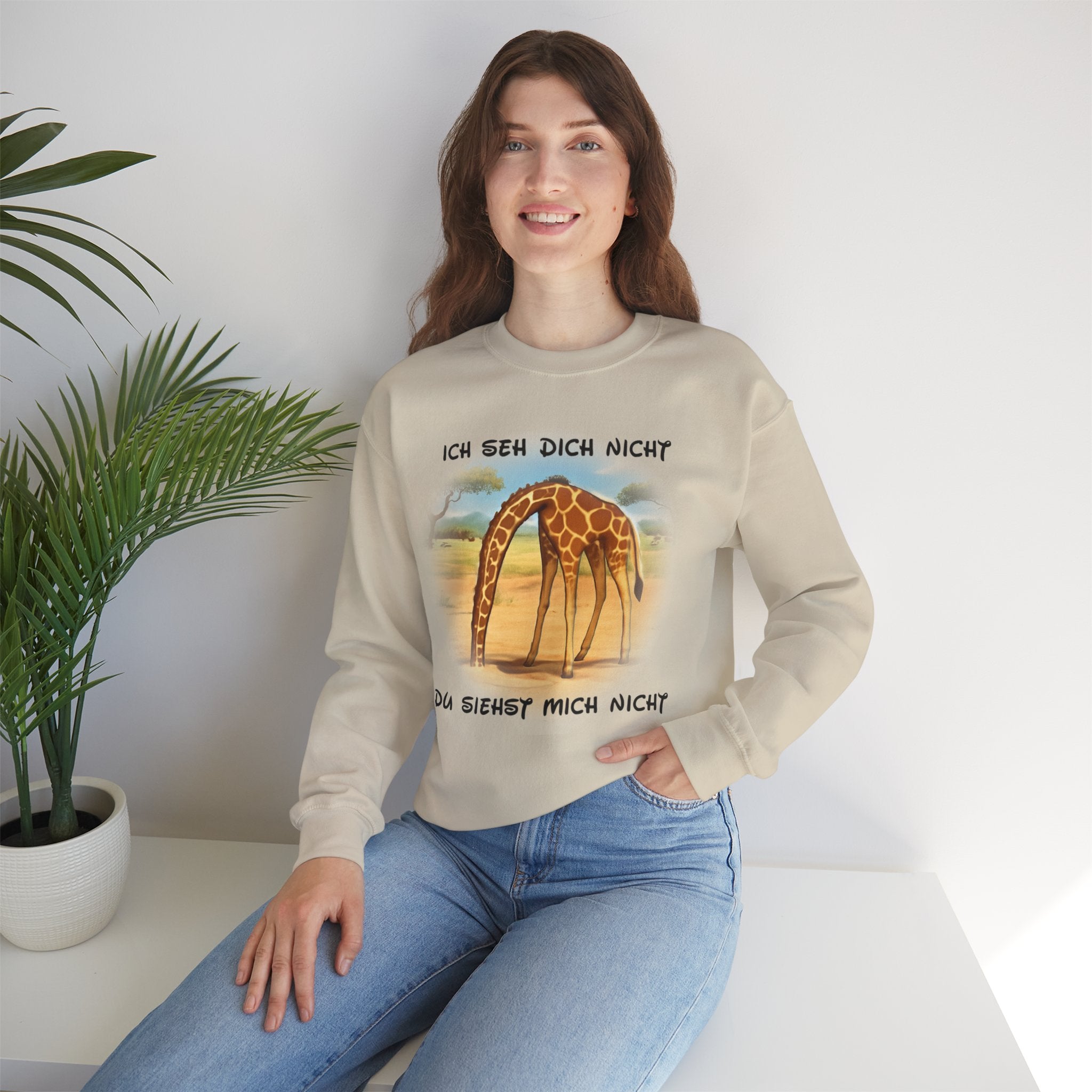 Giraffe Sweatshirt „Ich seh dich nicht“ | All-Over-Print | Phönix-Potsdam®
