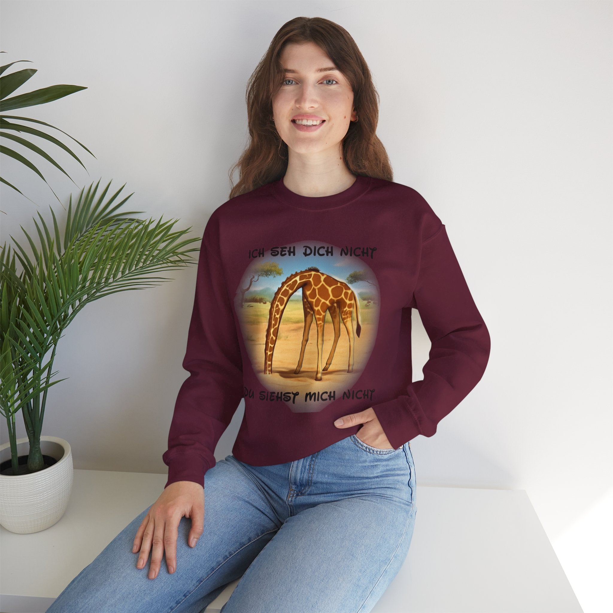 Giraffe Sweatshirt „Ich seh dich nicht“ | All-Over-Print | Phönix-Potsdam®