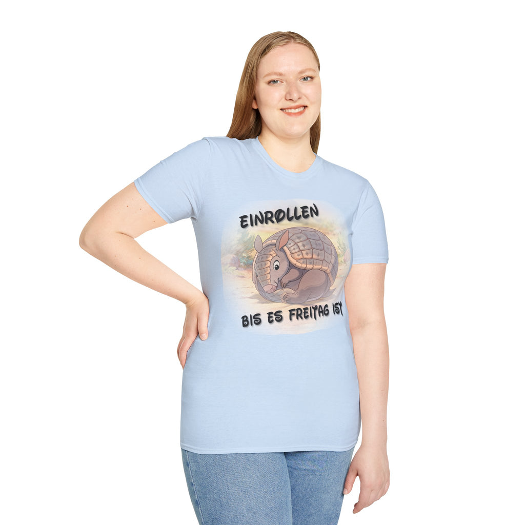 Gürteltier „Einrollen bis es Freitag ist“ T-Shirt | Phönix-Potsdam®