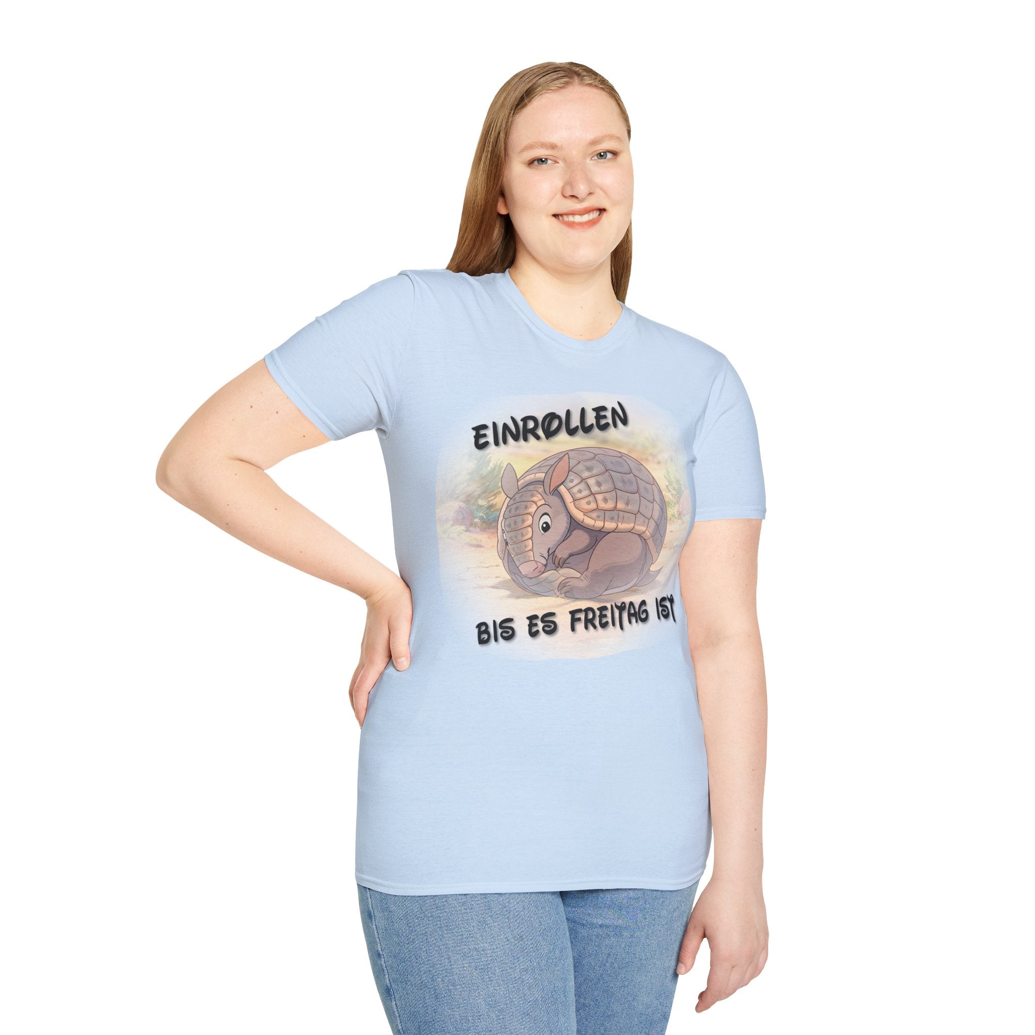 Gürteltier „Einrollen bis es Freitag ist“ T-Shirt | Phönix-Potsdam®