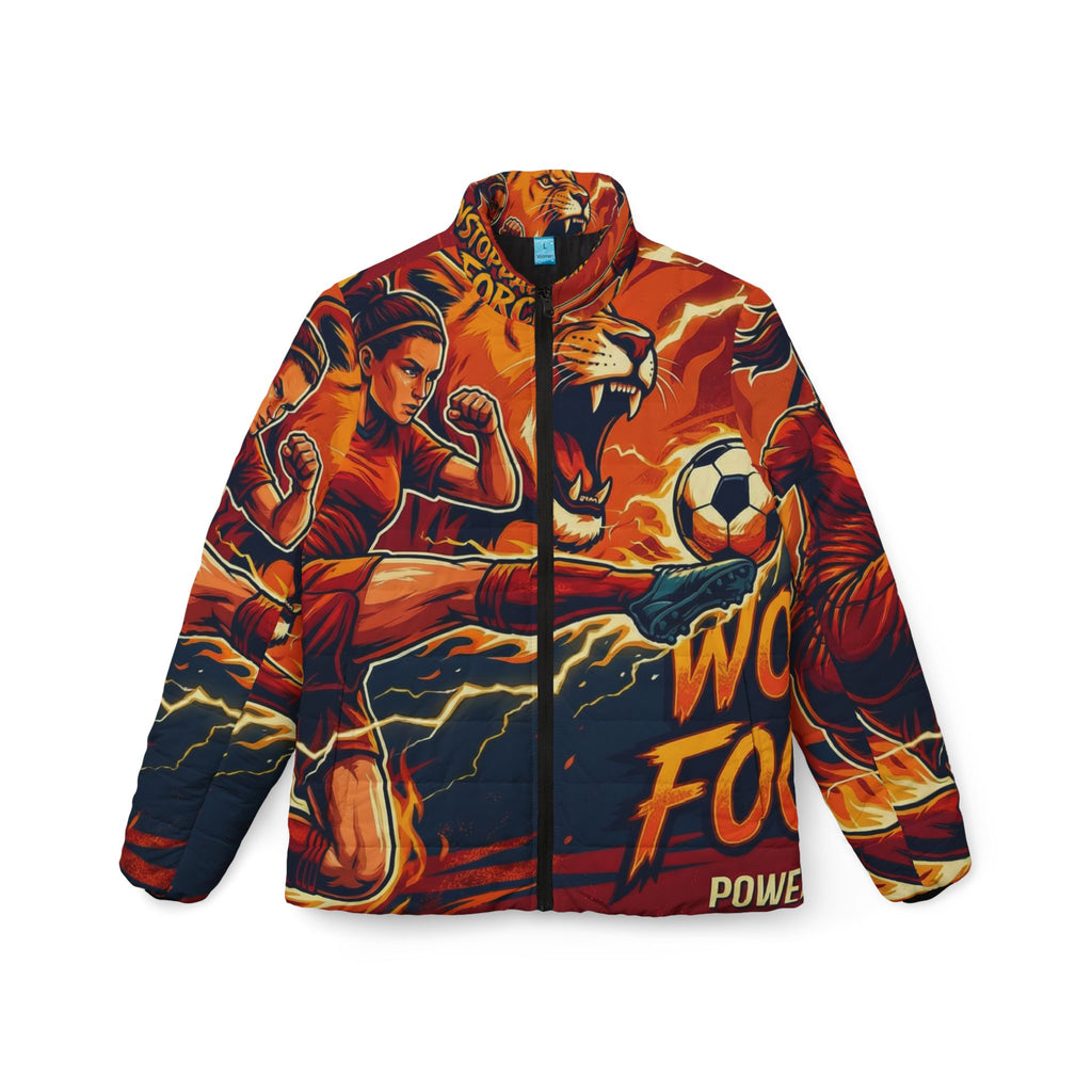 Frauen Fußball Steppjacke – "Unstoppable Force" | All-Over-Print | Phönix-Potsdam®