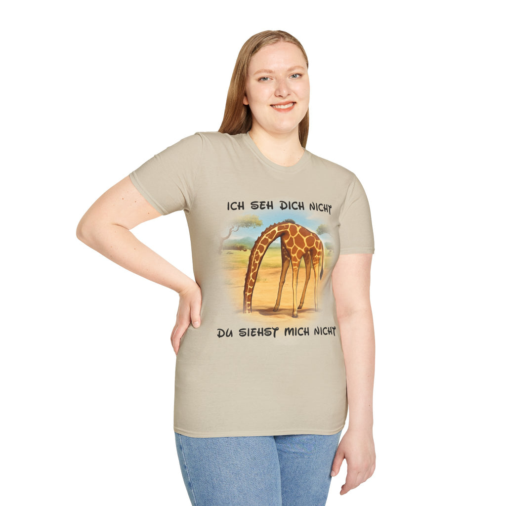 Giraffe „Ich seh dich nicht – Du siehst mich nicht“ T-Shirt | Phönix-Potsdam®