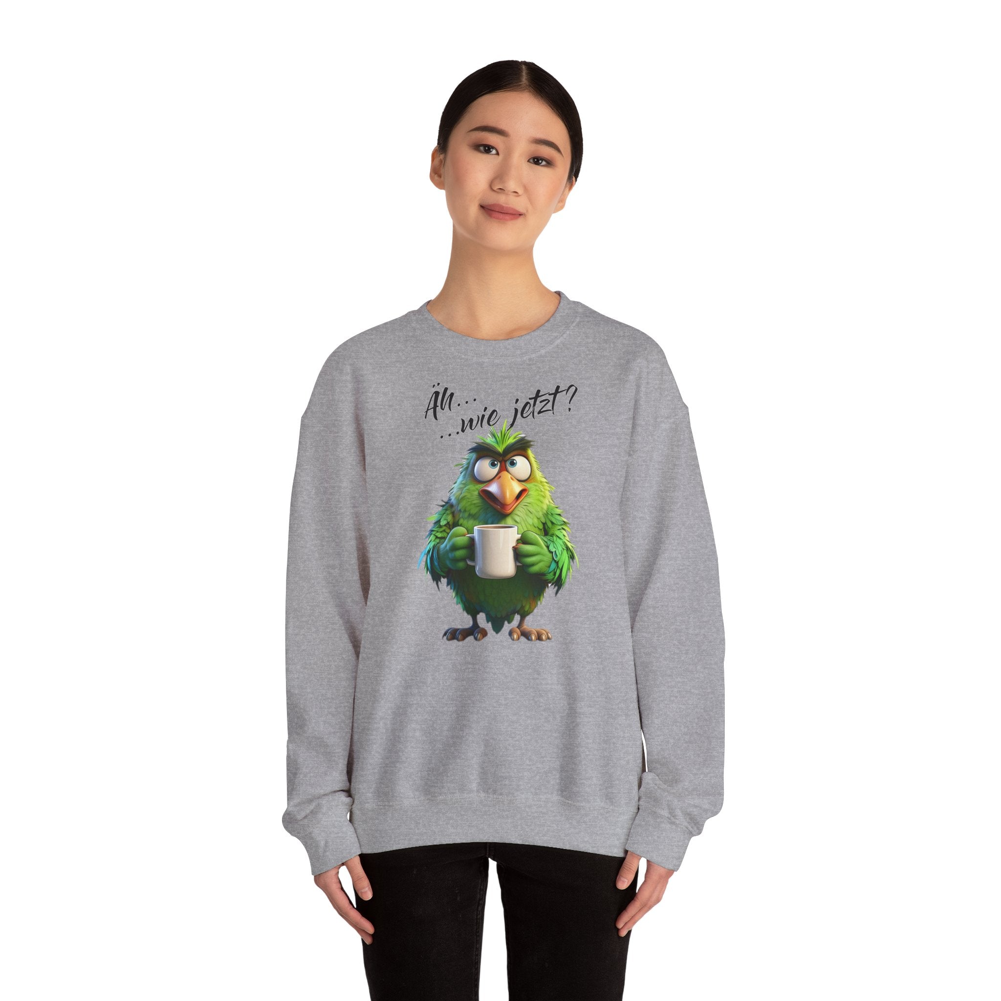 Papagei „Äh...wie jetzt?“ Sweatshirt | Humor | Phönix-Potsdam®