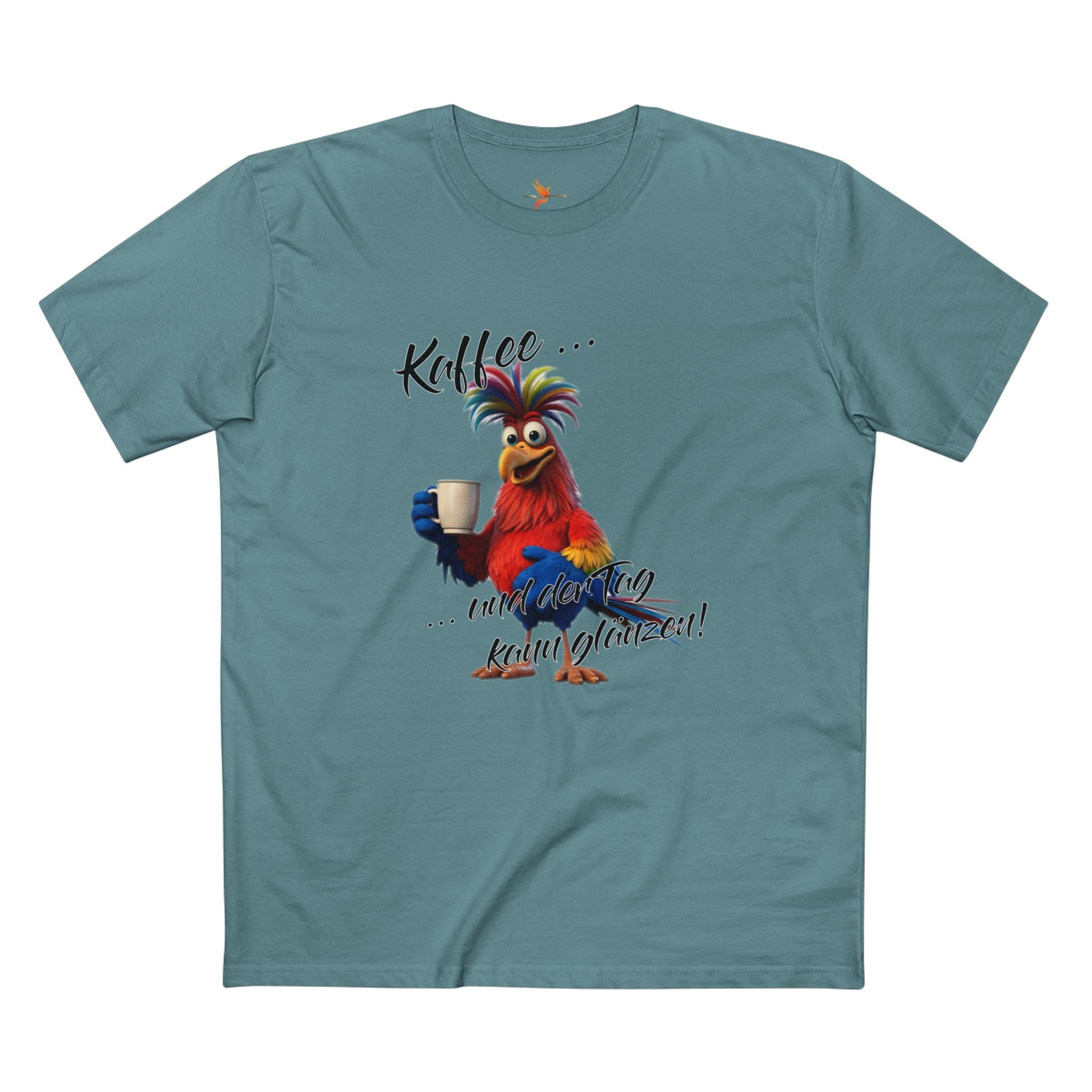 Papagei „Kaffee … und der Tag kann glänzen!“ T-Shirt | Humor | Phönix-Potsdam®