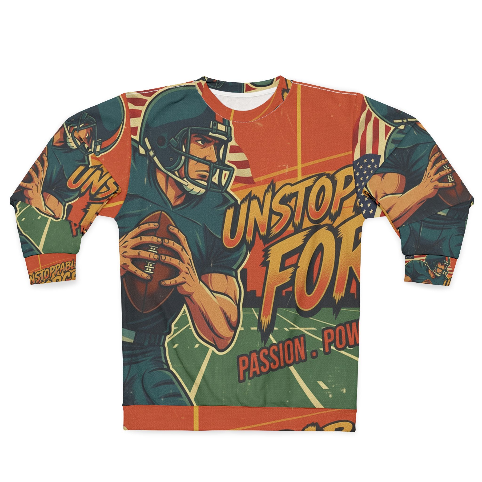 American Football Sweatshirt – "Unstoppable Force" | All-Over-Print | Phönix-Potsdam®