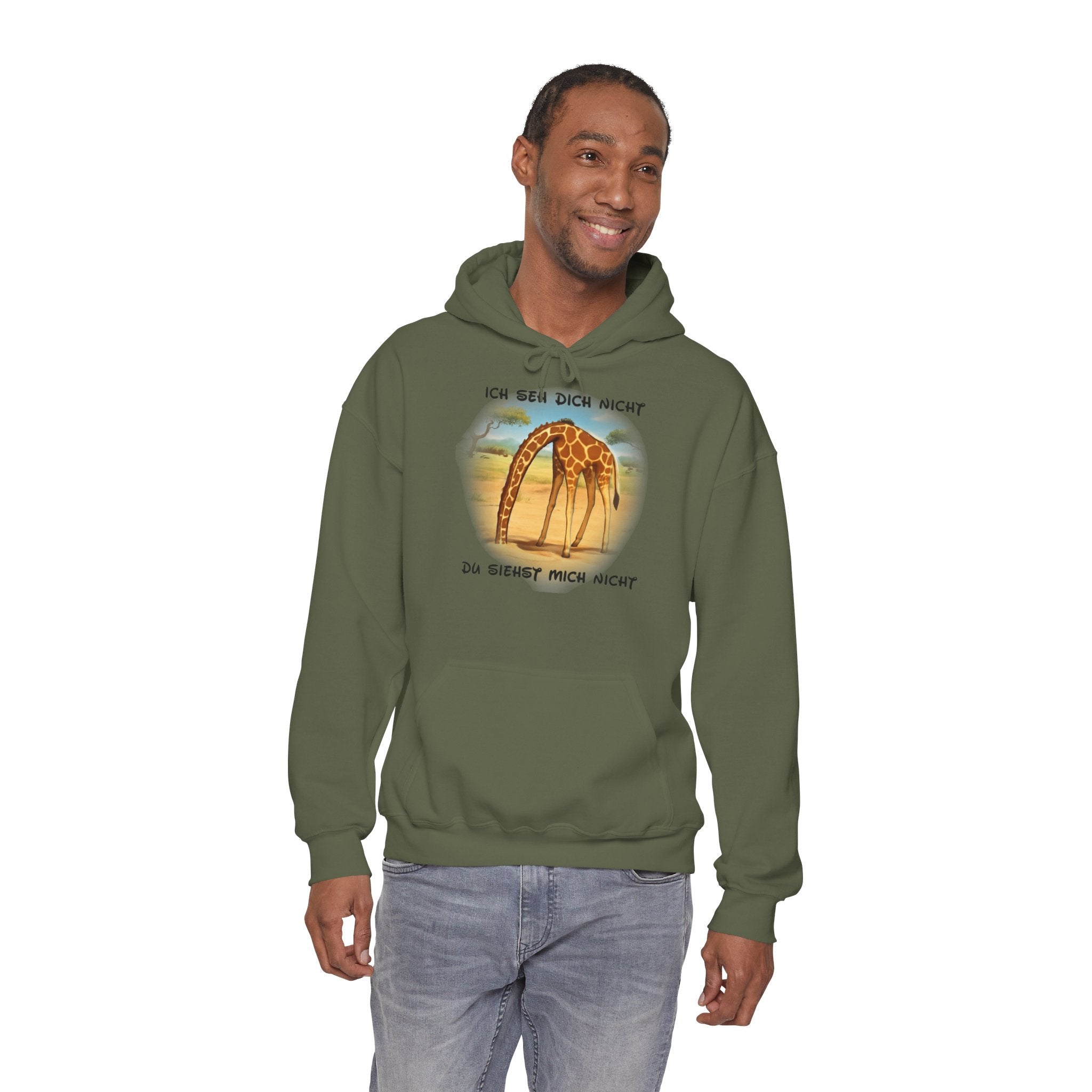 Giraffe Hoodie „Ich seh dich nicht“ | All-Over-Print | Phönix-Potsdam®