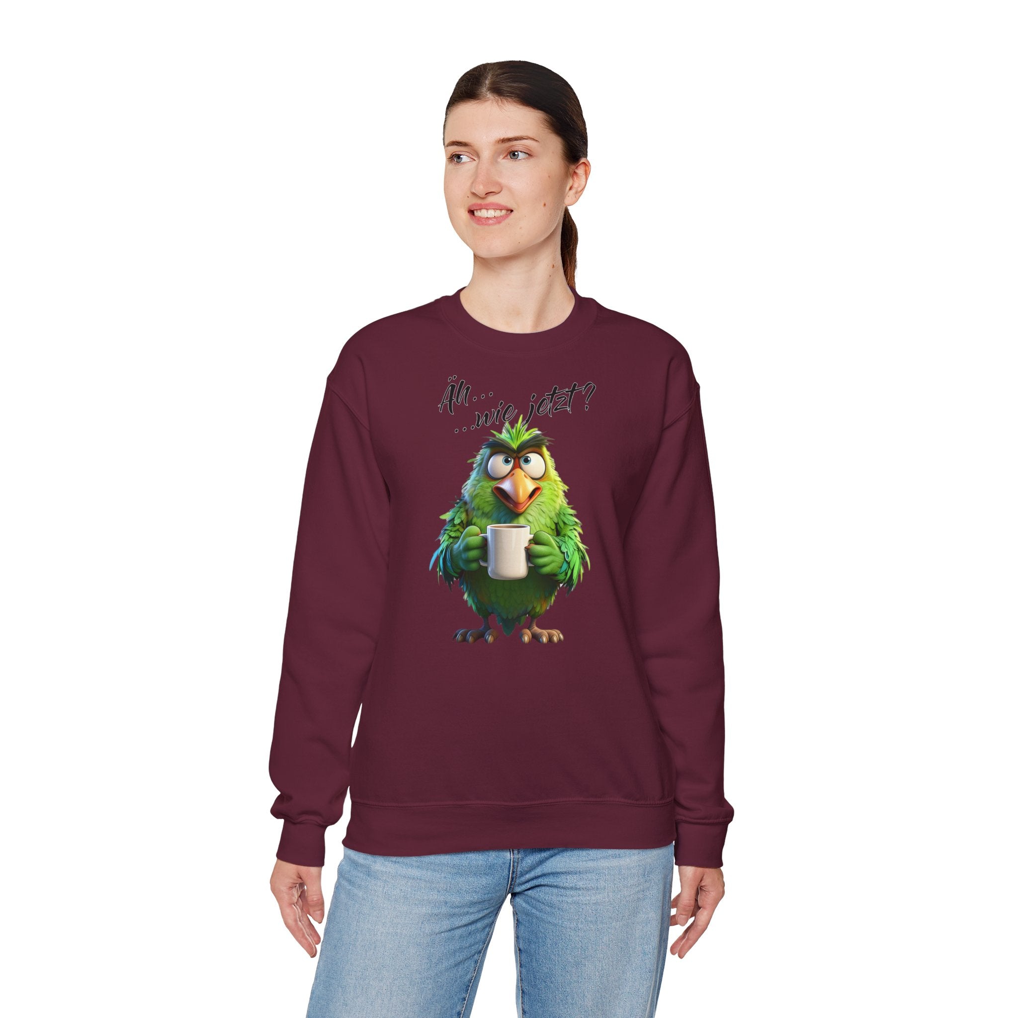 Papagei „Äh...wie jetzt?“ Sweatshirt | Humor | Phönix-Potsdam®