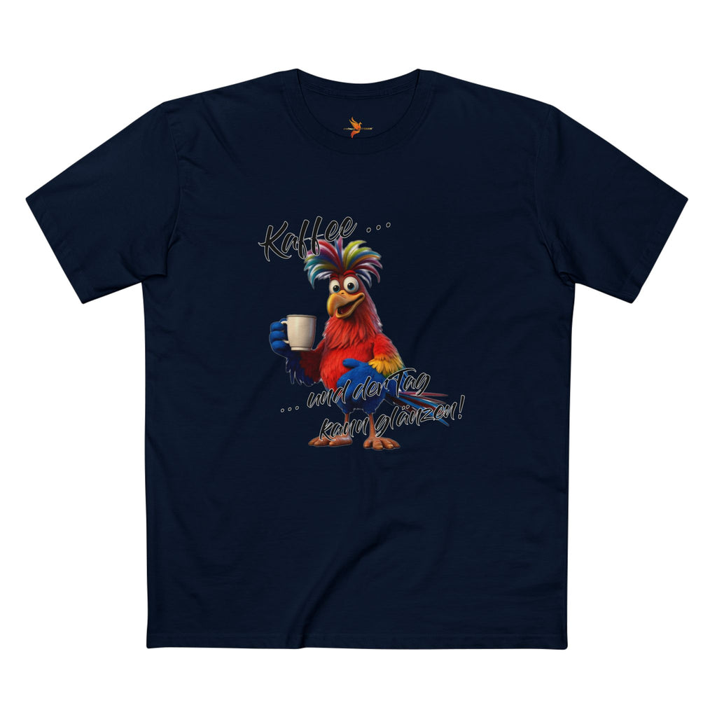 Papagei „Kaffee … und der Tag kann glänzen!“ T-Shirt | Humor | Phönix-Potsdam®