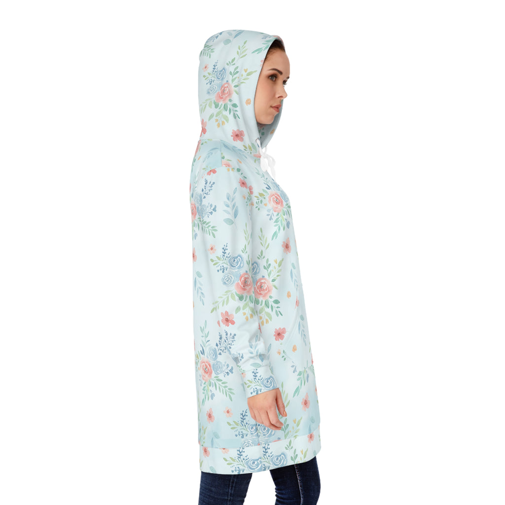 Long-Hoodie AOP „Blumen“ | Pastell Floral | Phönix-Potsdam®