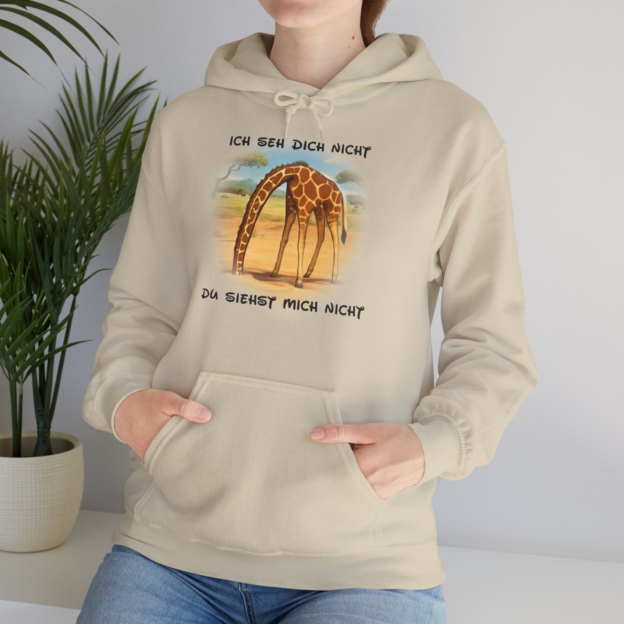 Giraffe Hoodie „Ich seh dich nicht“ | All-Over-Print | Phönix-Potsdam®