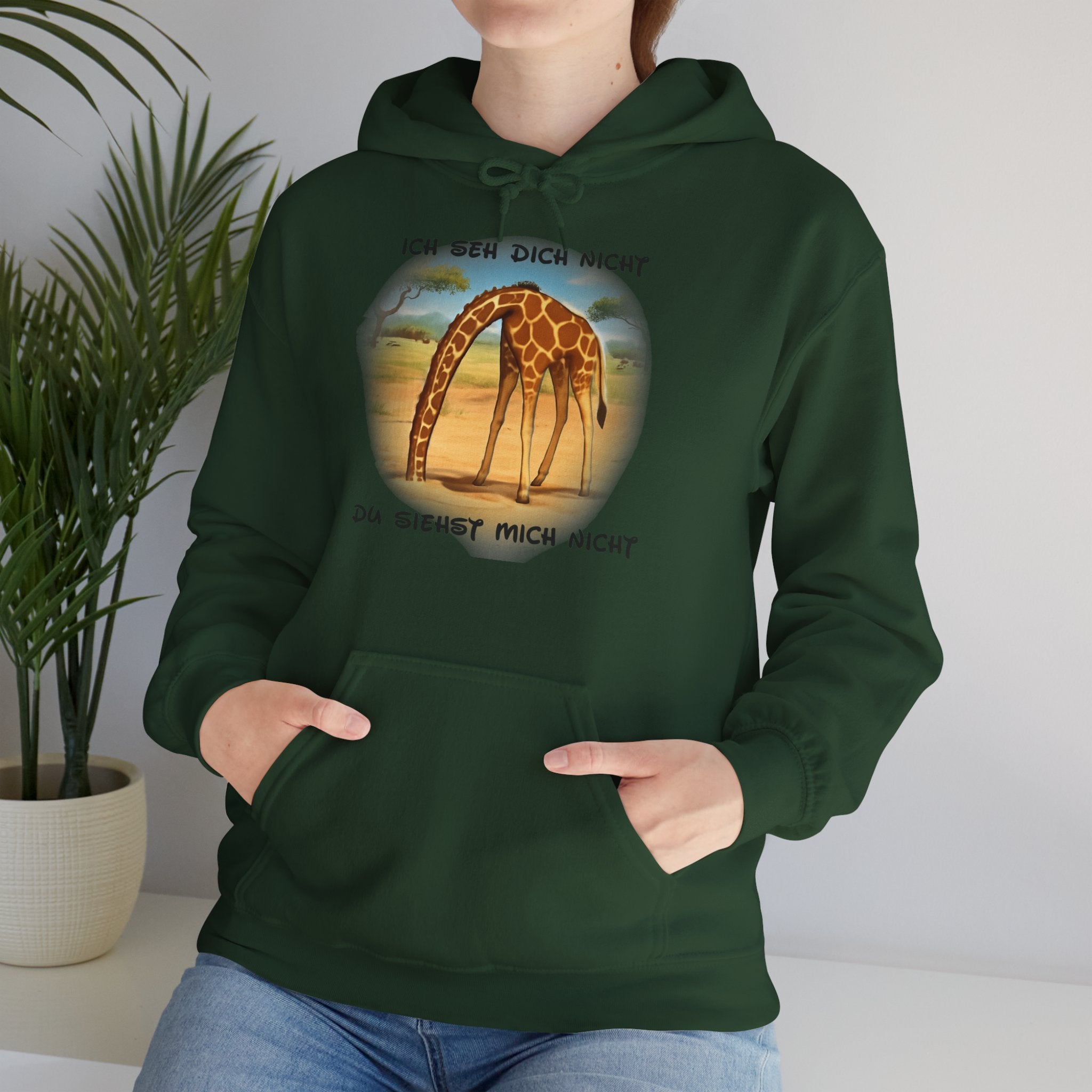 Giraffe Hoodie „Ich seh dich nicht“ | All-Over-Print | Phönix-Potsdam®