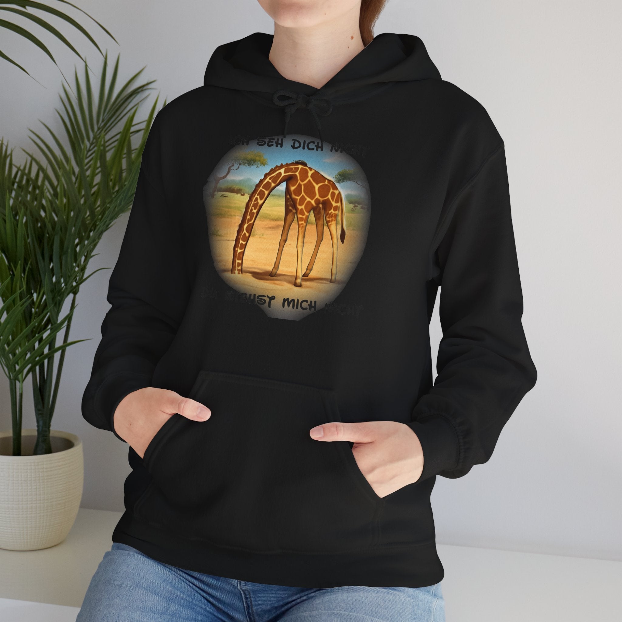 Giraffe Hoodie „Ich seh dich nicht“ | All-Over-Print | Phönix-Potsdam®