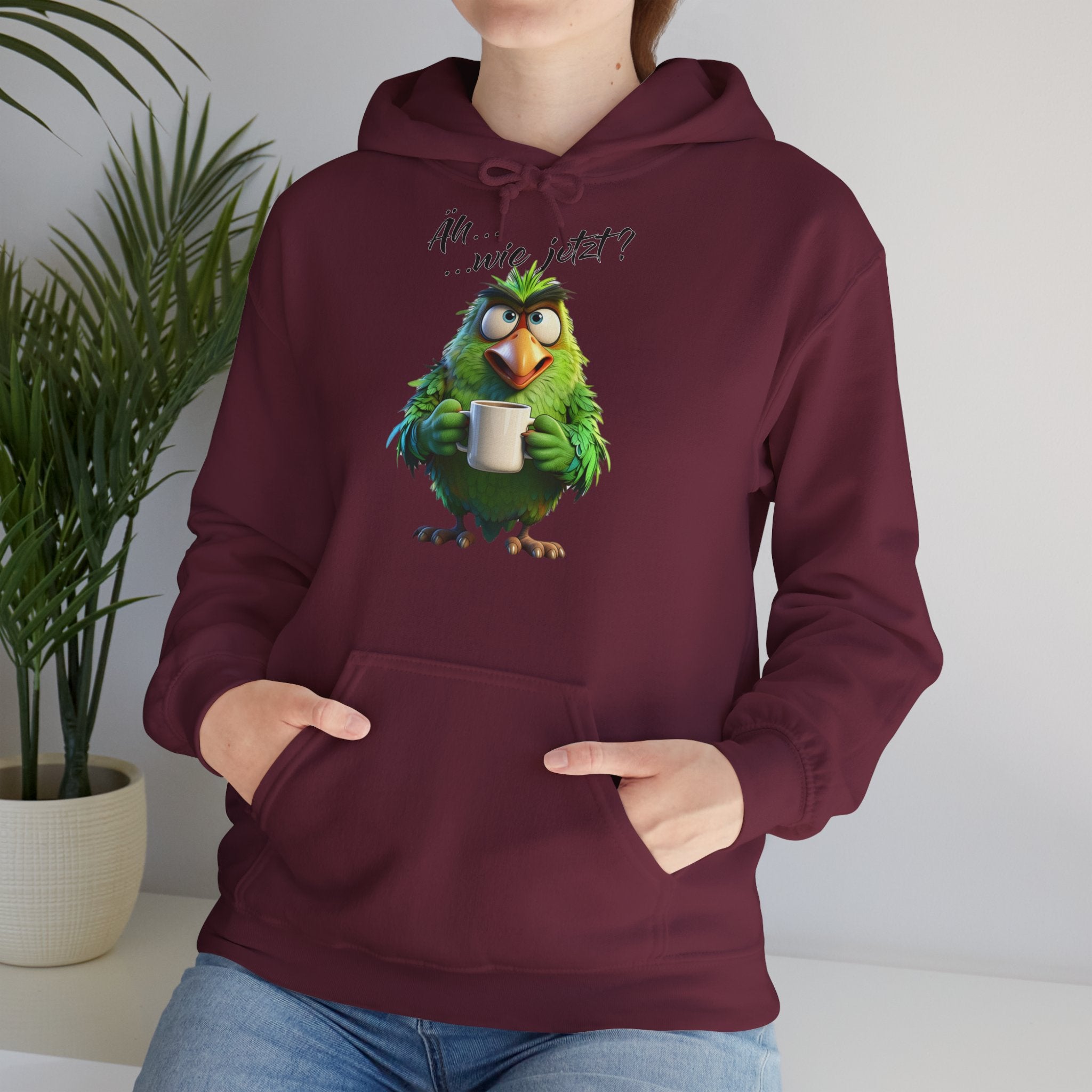 Papagei „Äh...wie jetzt?“ Hoodie | Humor | Phönix-Potsdam®