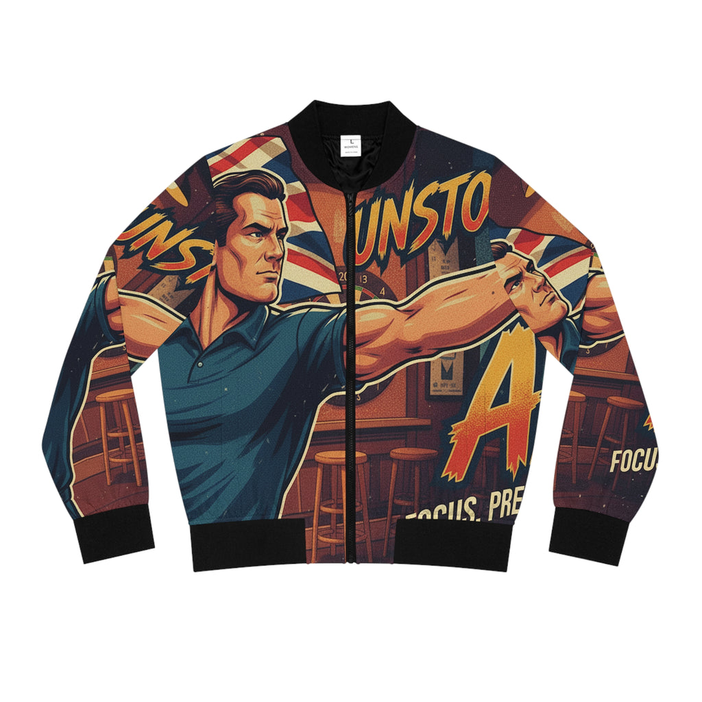 Frauen Dart Bomberjacke – "Unstoppable Aim" | Figurbetont